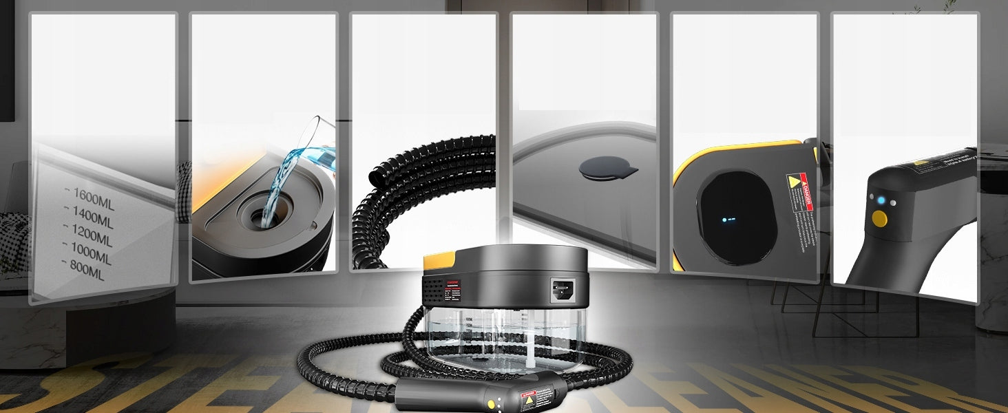 STEAM CLEANER WINDOW CLEANER STEAMER 1.5M STEAM HOSE+1600ML 2500W 3BAR Maximum steam pressure 3 bar