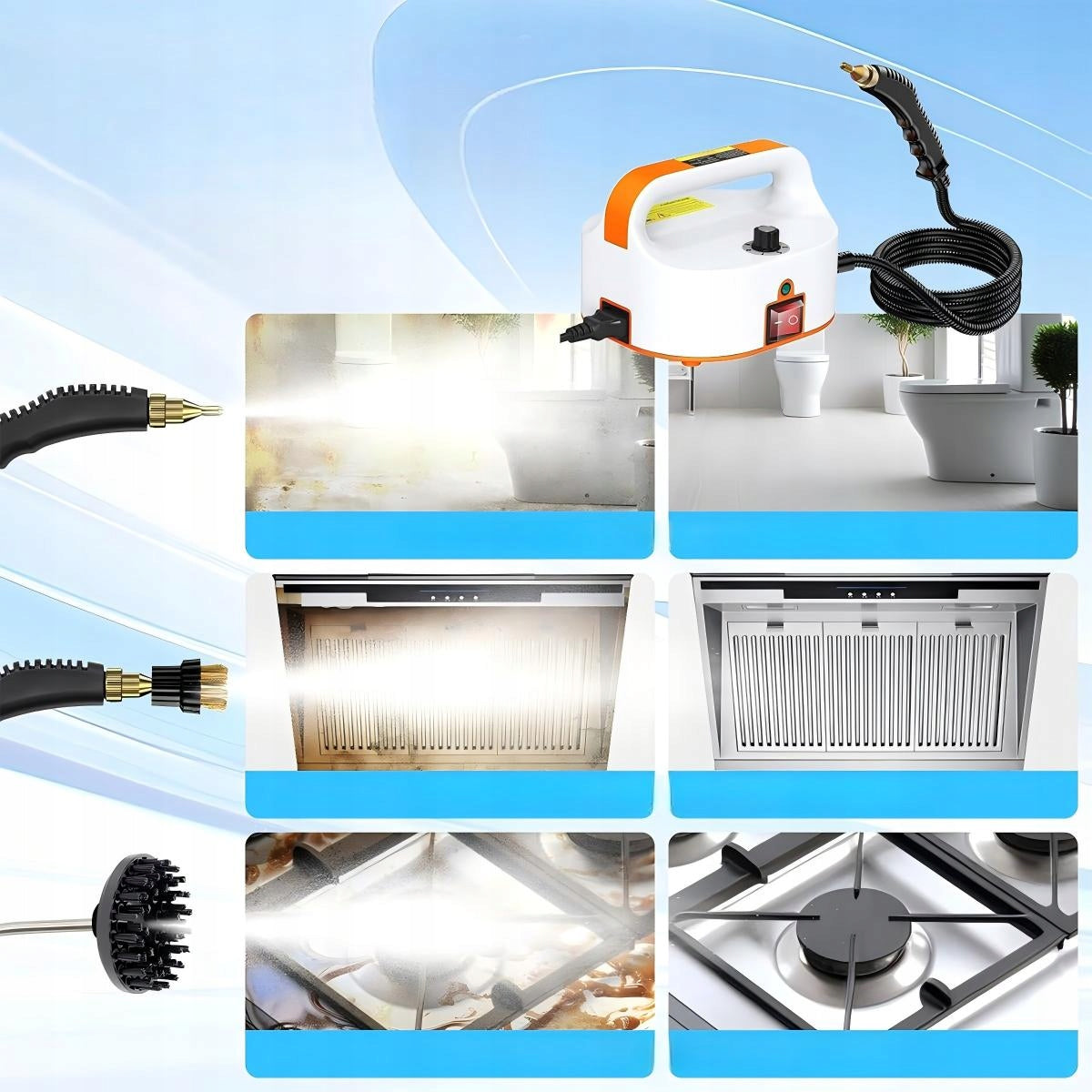 STEAM CLEANER Window Cleaner STEAMER 2500W Manual Washer 4,5bars Type steam washer