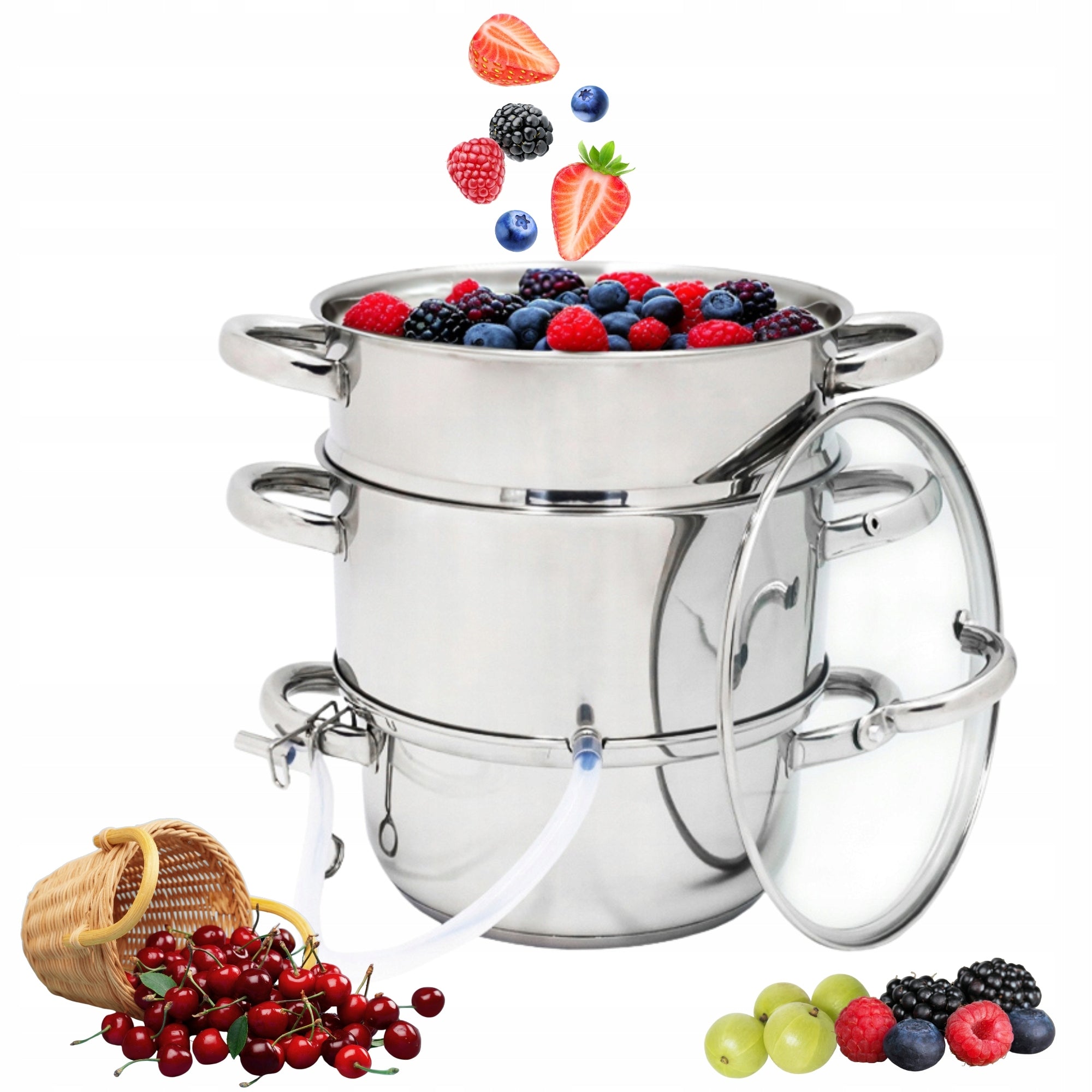STEAM JUICER 5 L FOR INDUCTION GAS STAINLESS STEEL JUICE POT LARGE TOPFANN