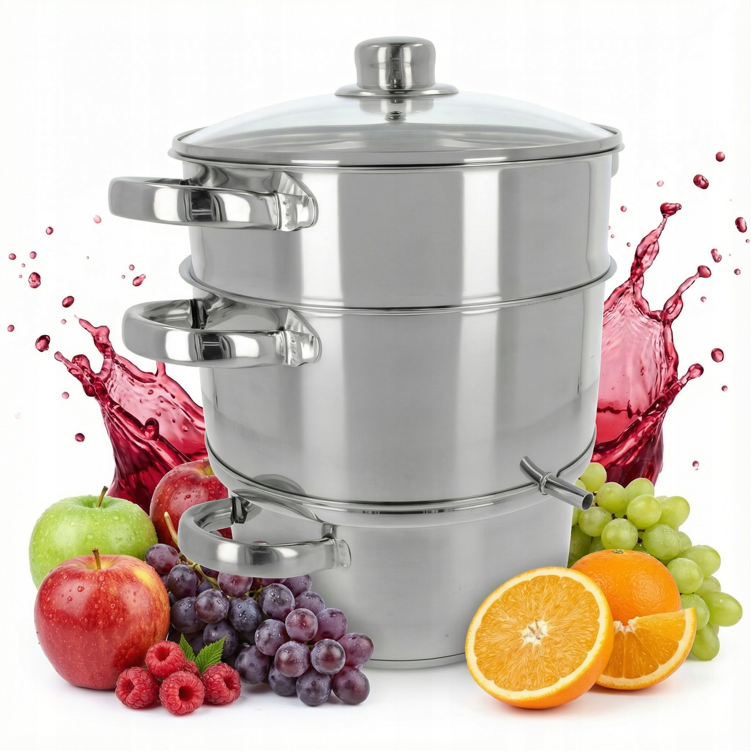 STEAM JUICER 8L STEAMING POT 4 EL. FOR FRUITS AND VEGETABLES