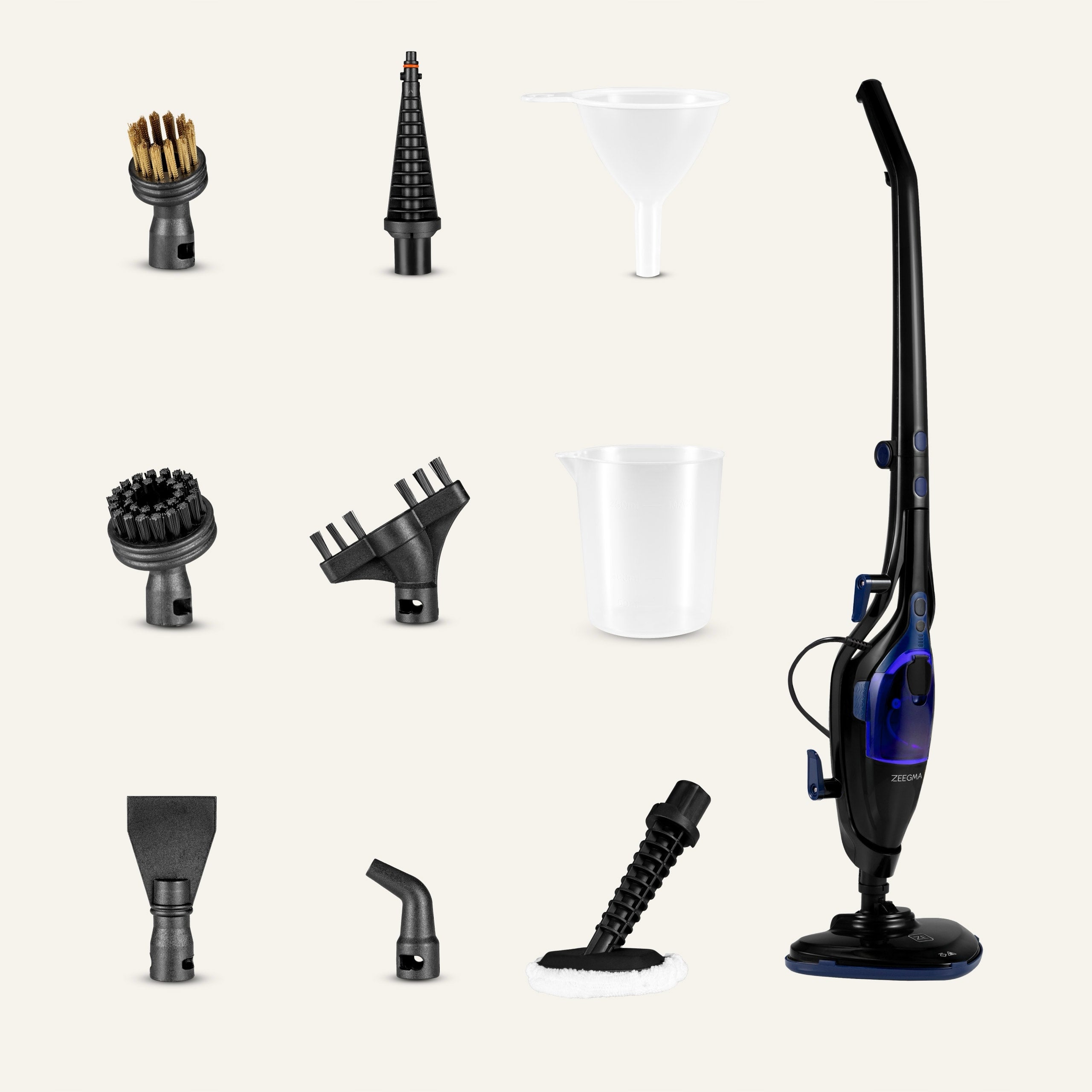 STEAM MOP 13IN1 Pressure Washer for FLOOR Window GROUT + ACCESSORIES SET Dominant color black