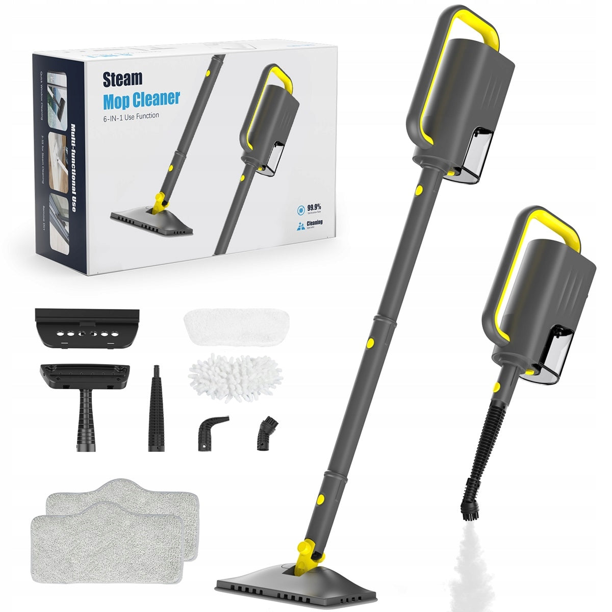 STEAM MOP 6IN1 20S 300ML 2 STEAM MODES AKCESORIA FOR FLOORS