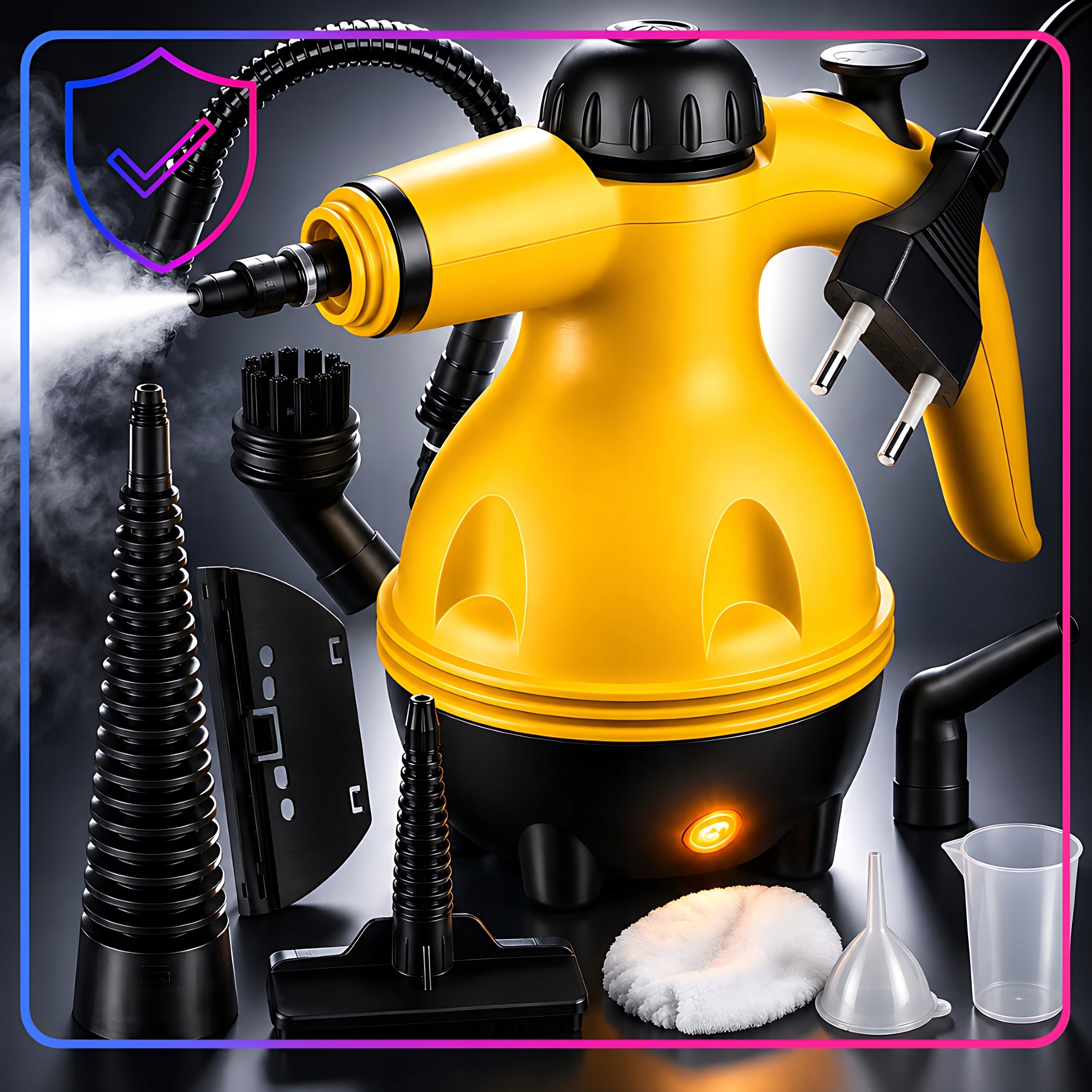 STEAM PRESSURE CLEANER CLEANING 3 BARS + ACCESSORIES 1000W Packaging status original