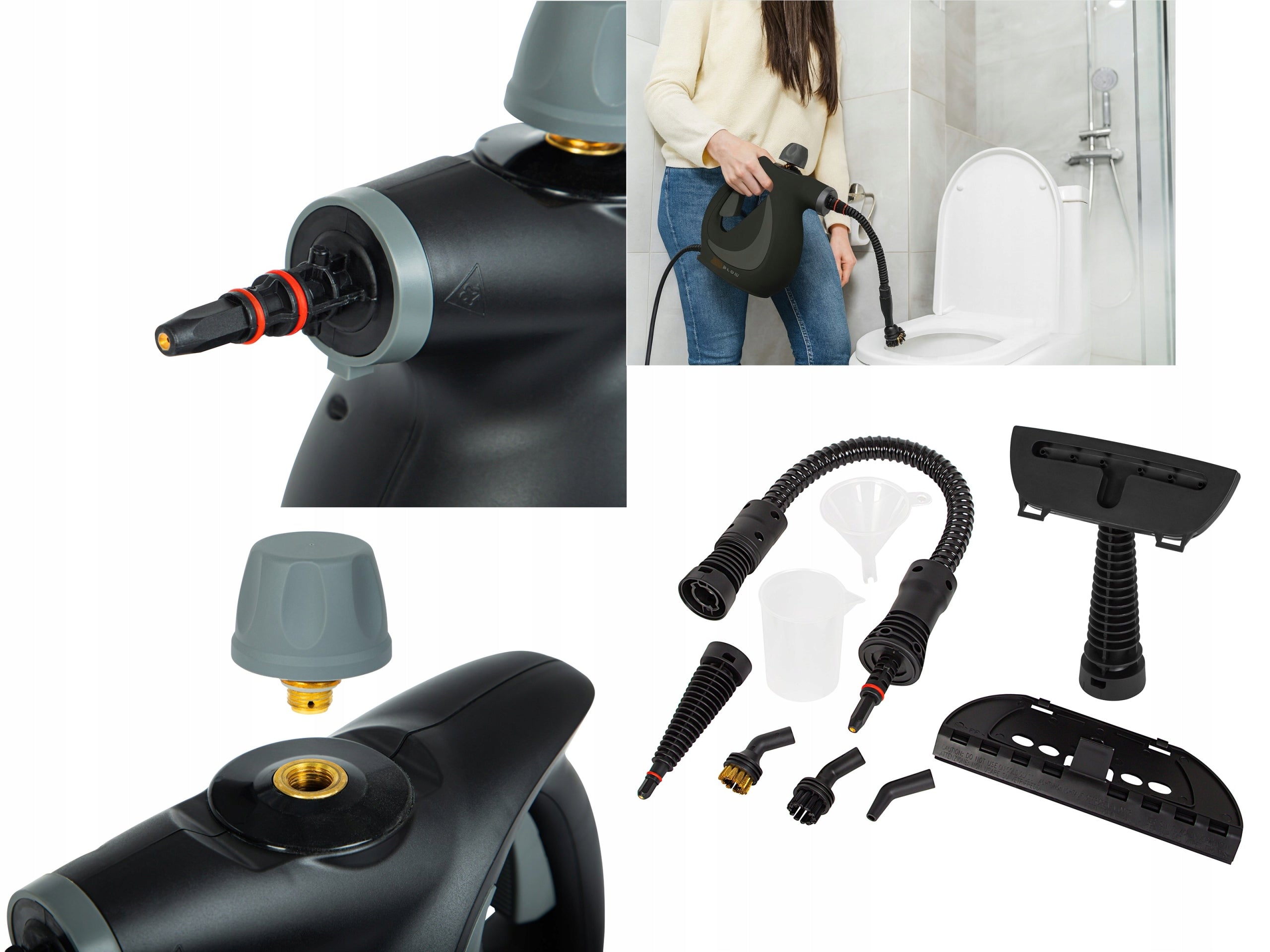 STEAM WASHER STEAM MOP 9in1 TIPS FOR UPHOLSTERY WINDOWS STEAMER CLEANER Manufacturer code Myjka parowa czyścik parownic BLOW PURE STEAM