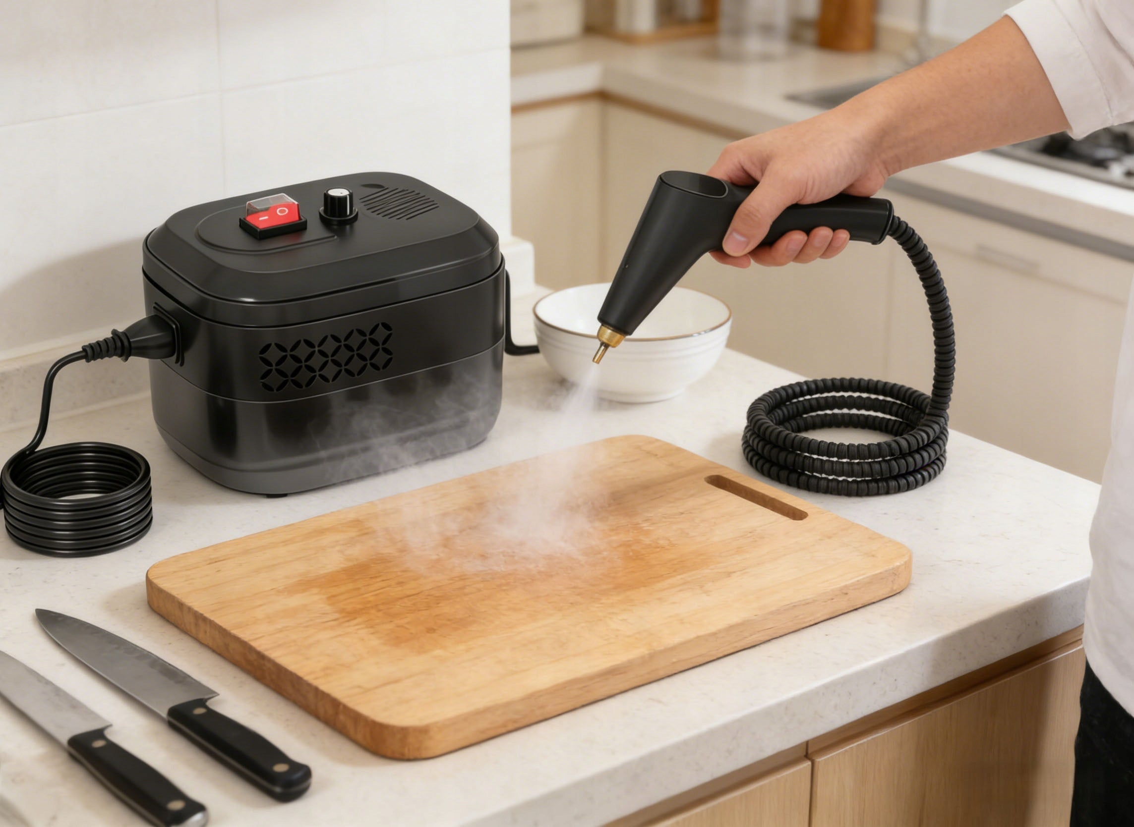 STEAMER 1500W STEAM CLEANING WITH 6 SPEED+2M STEAM HOSE+1400ML STRONG Model 7q-35