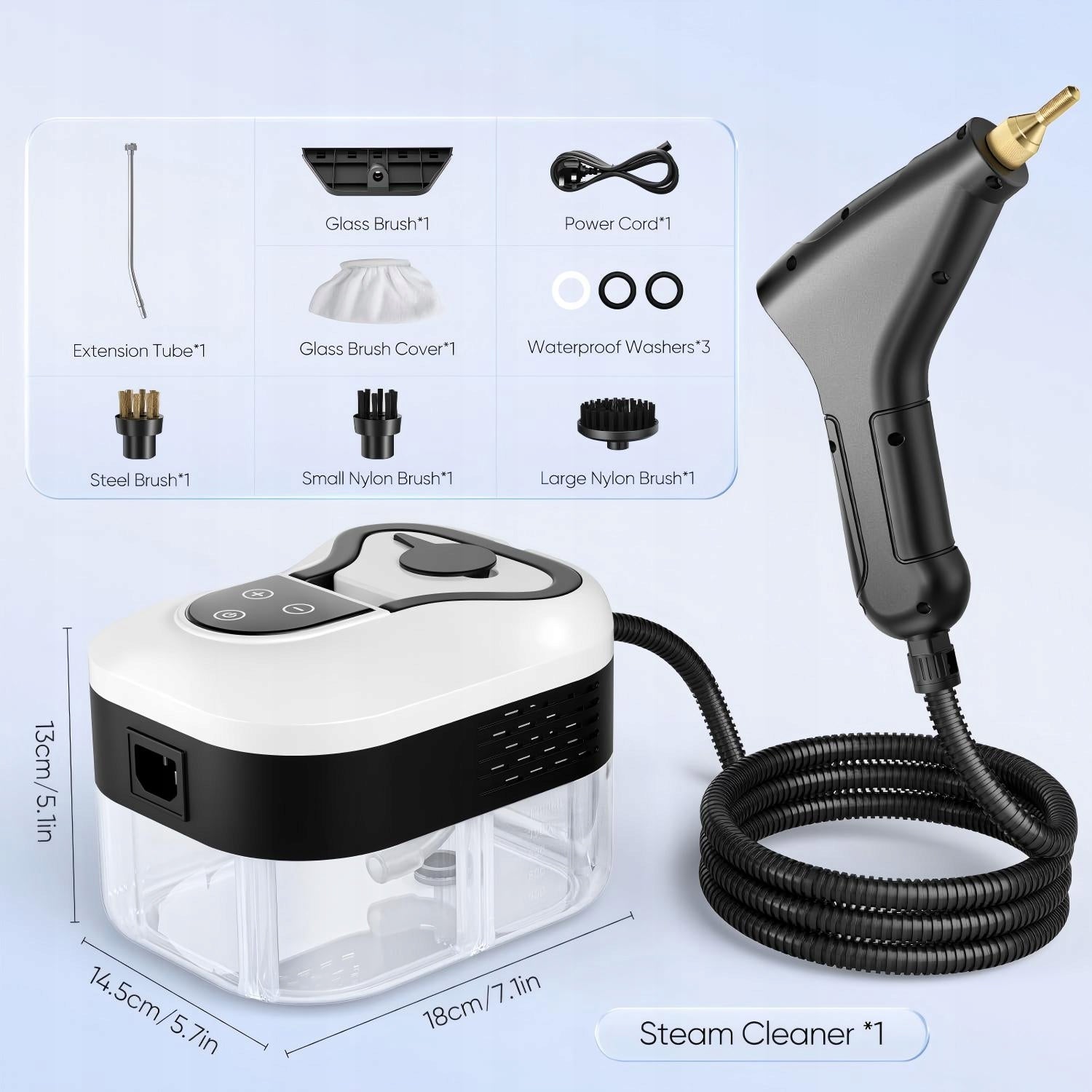STEAMER 2500W STEAM CLEANING WITH 6 SPEED+1200ML 4.5BAR STRONG HOUSE Packaging status original