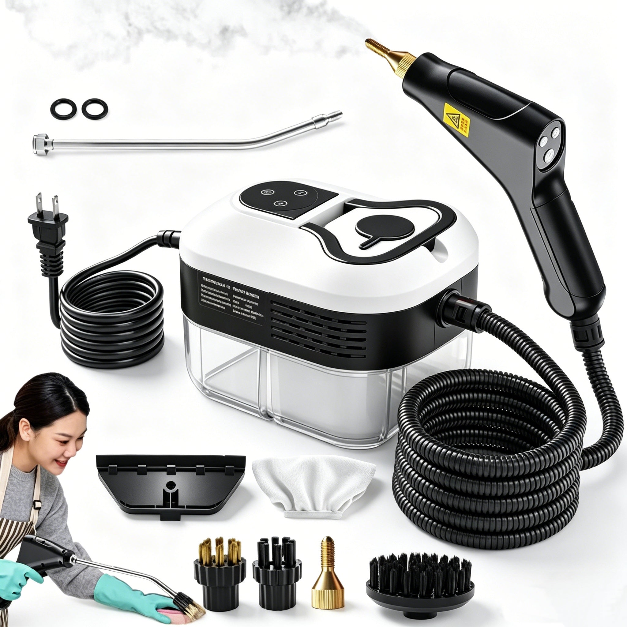 STEAMER 2500W STEAM CLEANING WITH 6 SPEED+1200ML 4.5BAR STRONG HOUSE