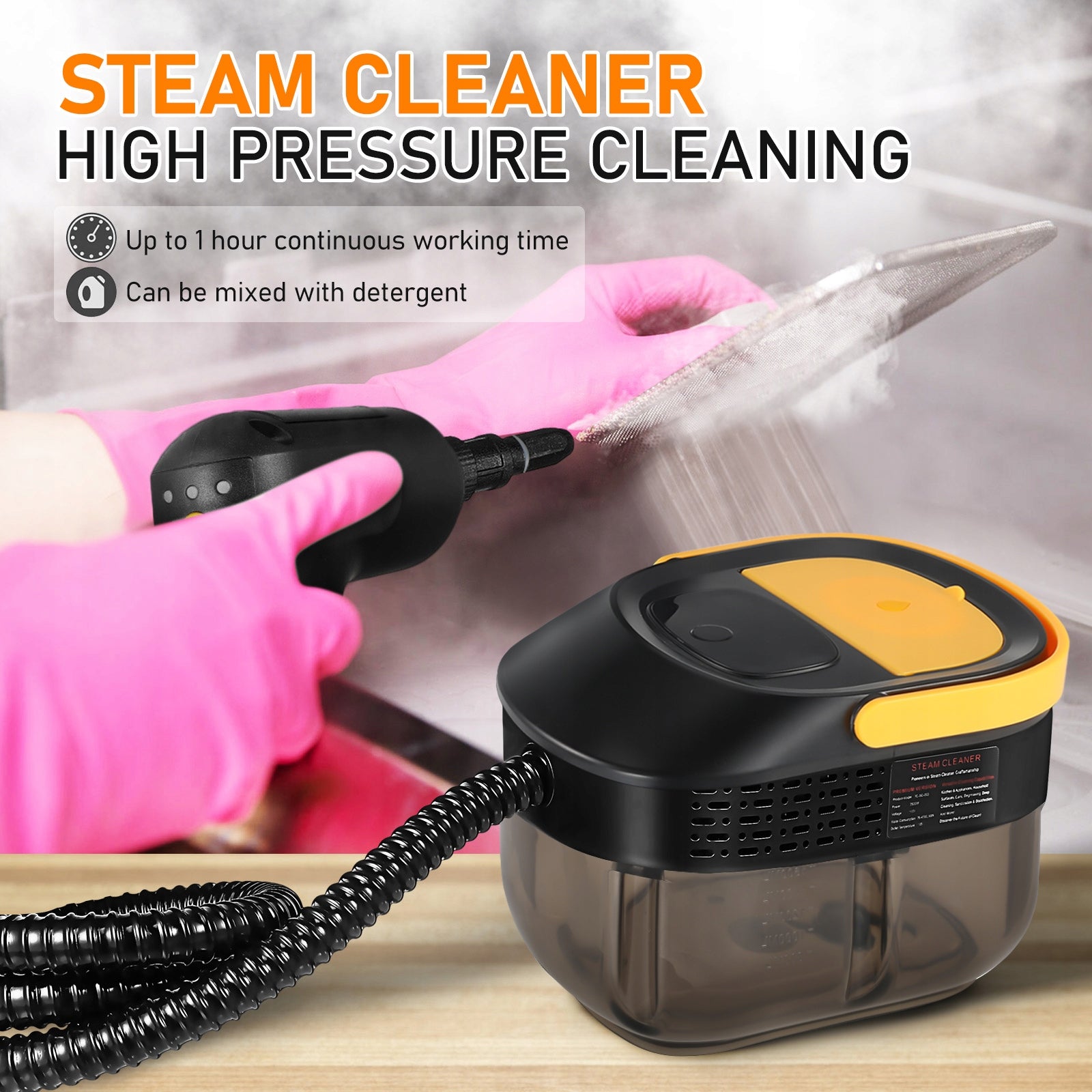 STEAMER 2500W STEAM CLEANING WITH 6 SPEED+1600ML 3 BAR POWERFUL Brand no brand