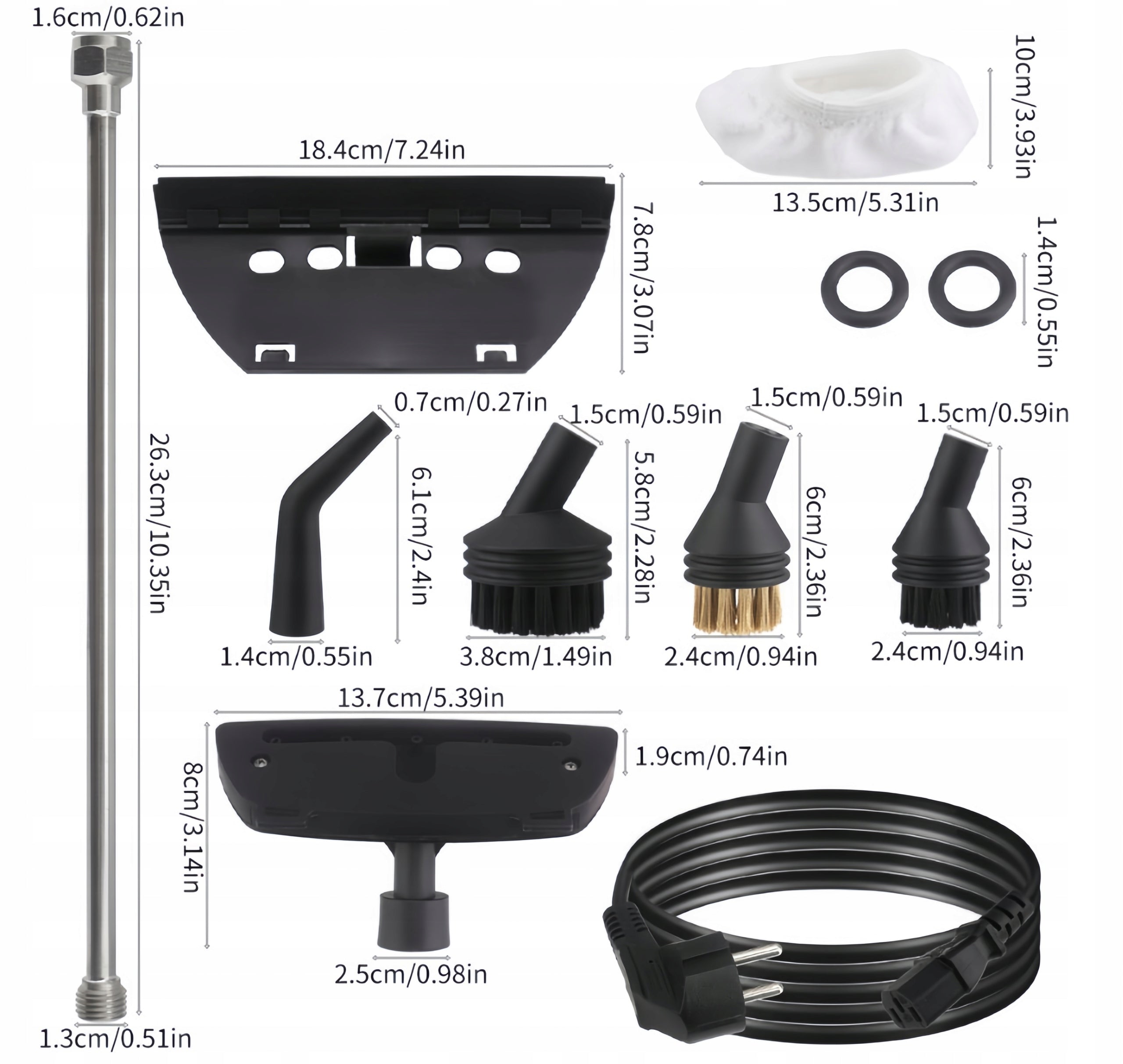 STEAMER 2500W STEAM CLEANING WITH 6 SPEEDS+3 TIPS 1100ML POWERFUL Model 4894940845823