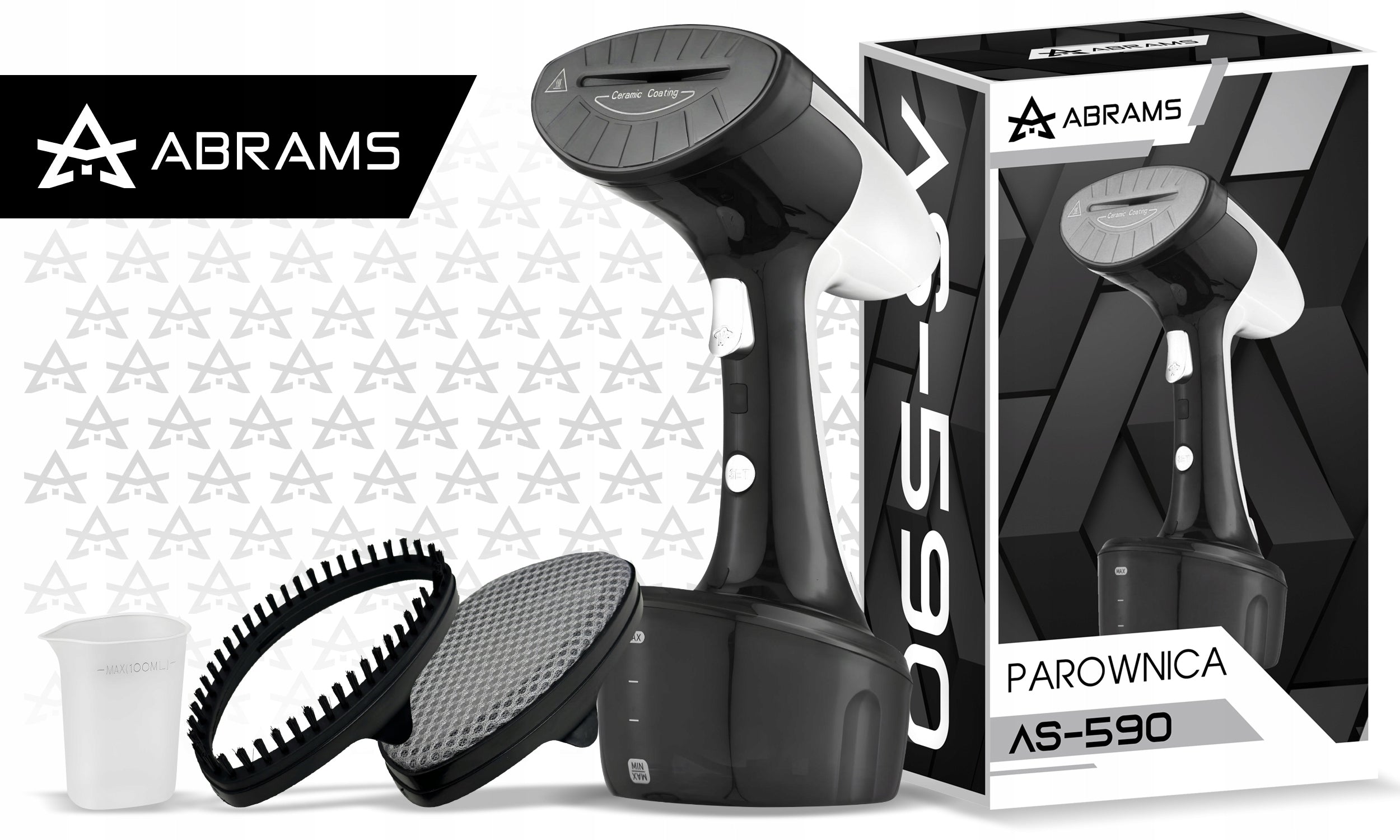 STEAMER CLOTHES STEAMER IRON MANUAL STEAM ADJUSTMENT 45G/MIN Manufacturer code PAROWNICA DO UBRAŃ CERAMICZNA STOPA ZESTAW