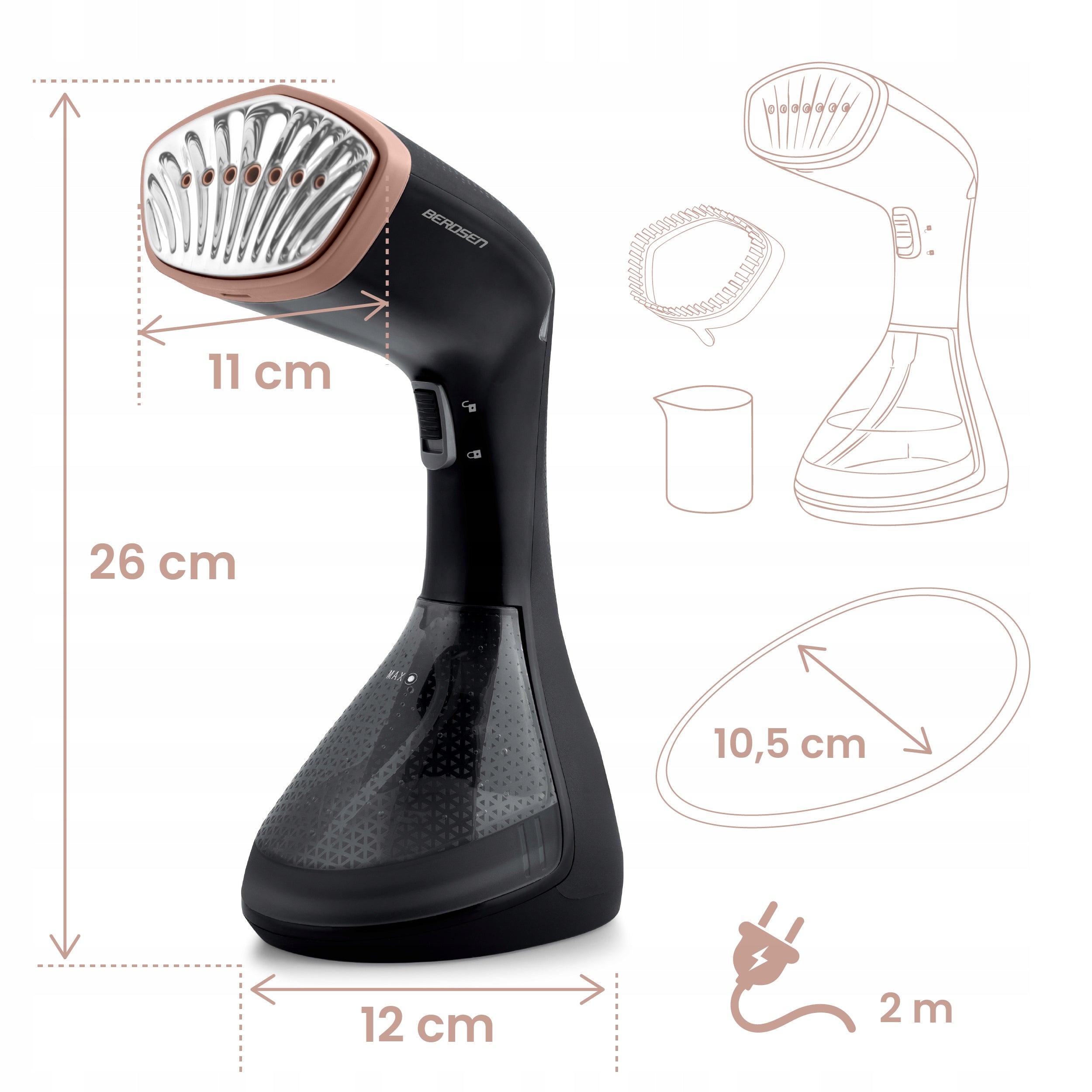 STEAMER FOR CLOTHES STEAM IRON 26G/MIN 1600W Certificates of conformity CE