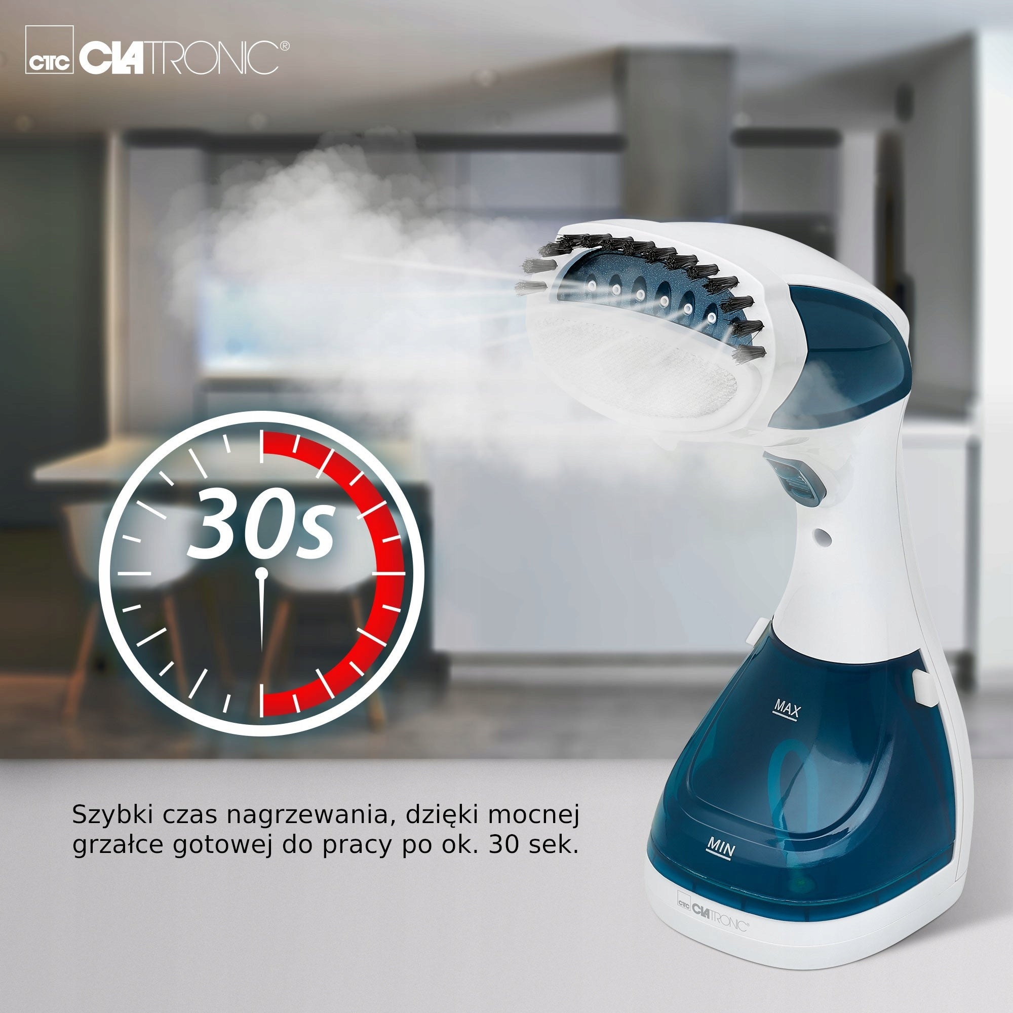 STEAMER FOR CLOTHES STEAM IRON STEAMER CLATRONIC DB Model 26389