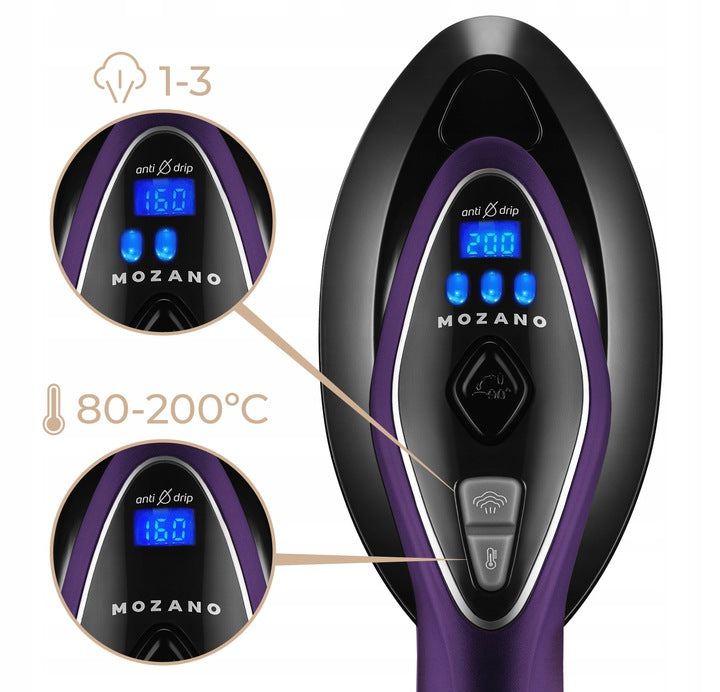 STEAMER FOR CLOTHES STEAM IRON STEAMER STEAM GENERATOR 2500W MOZANO Product weight with unit packaging 0.01 kg