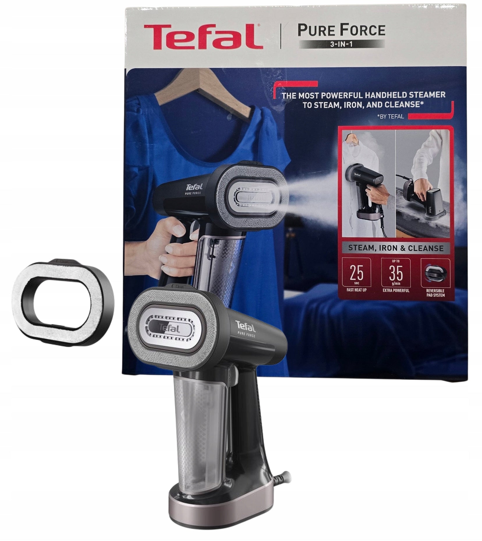 STEAMER IRON TEFAL PUREFORCE 3 IN 1 1800W FIREFIGHTER AUTO-OFF Packaging status original