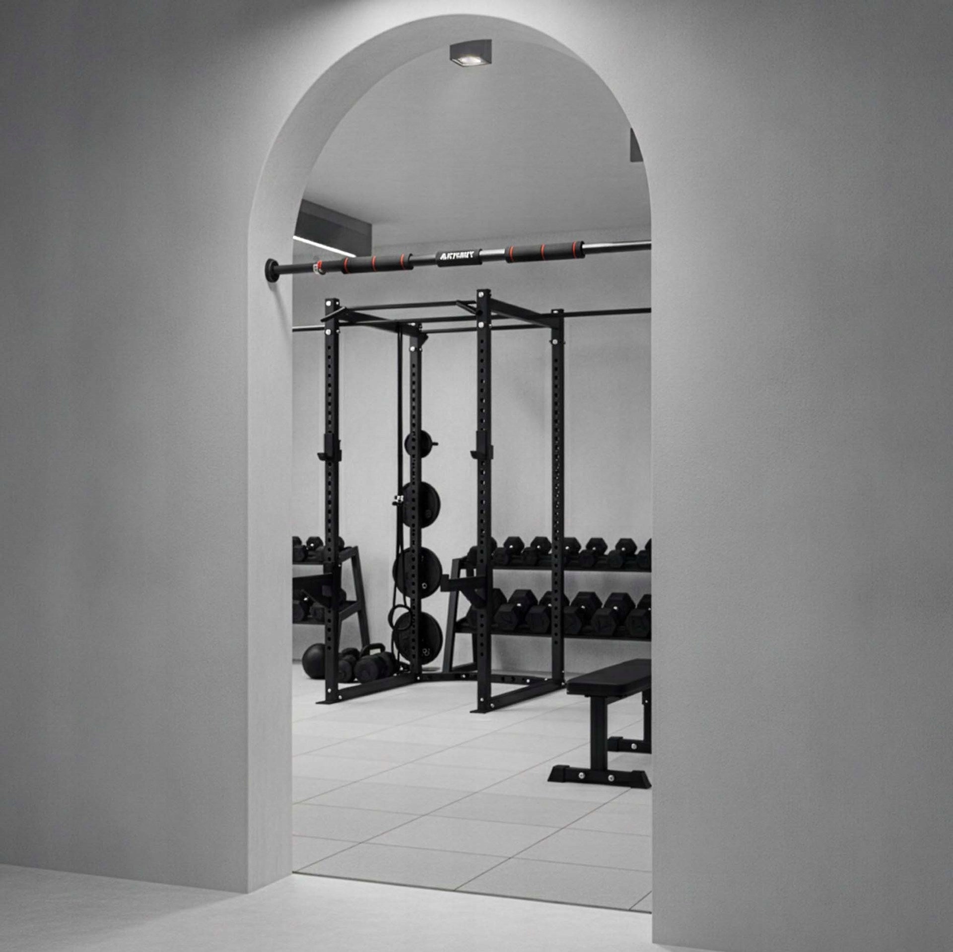 STEEL BAR FOR PULL-UP EXERCISE 60-100 cm ADJUSTABLE 300kg SOLID Packaging status original