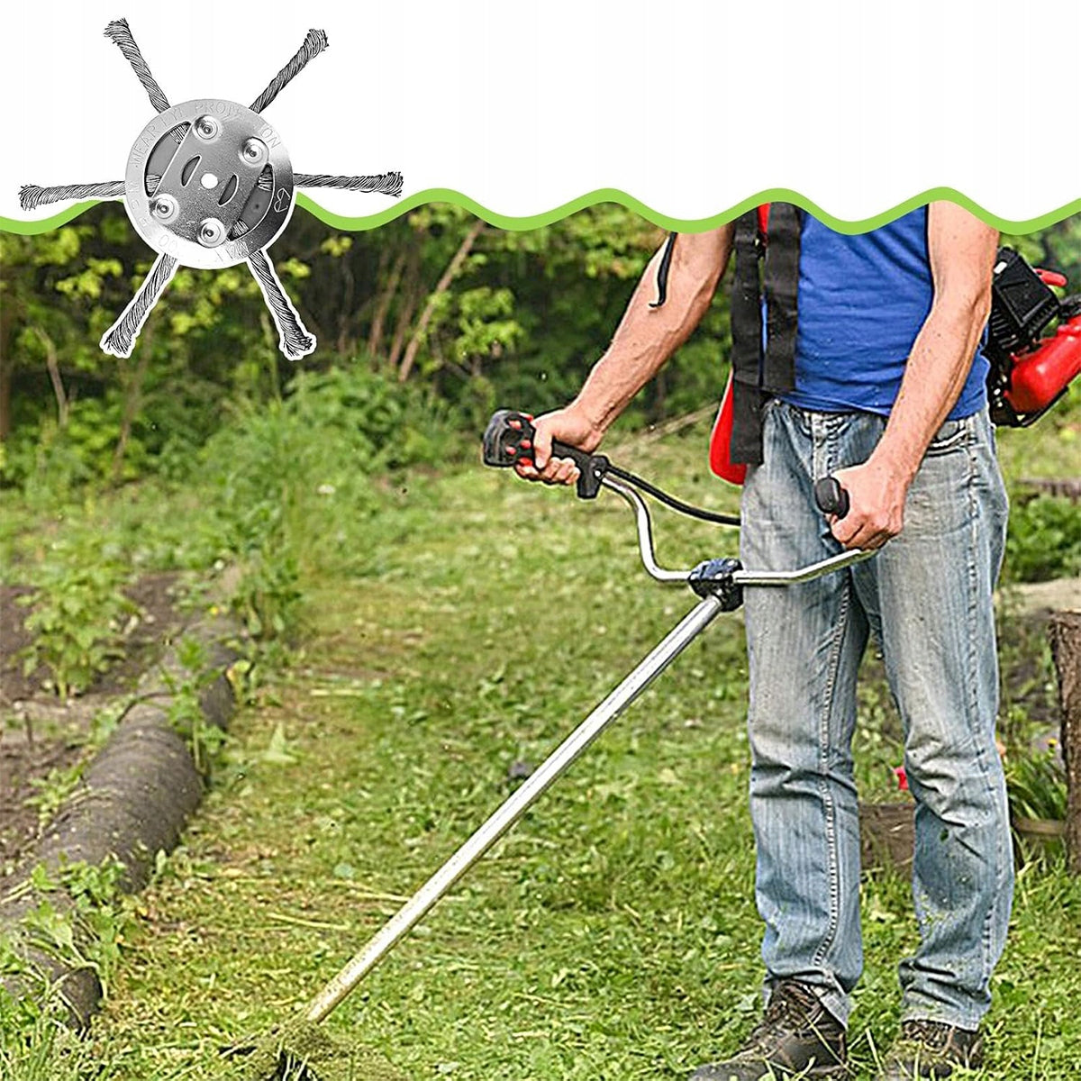 STEEL BRUSH 2 PIECES TRIMMER HEAD WIRE GARDEN WEEDS Manufacturer code 4016184607726