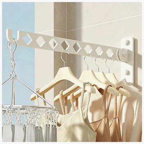 STEEL CLOTHES FOLDING HANGER 8 BATHROOM HOOKS FOR HOME