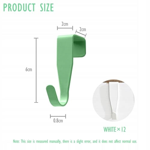 STEEL DOOR HOOKS 12PCS WHITE COLORFUL CLOTHES HANGERS Manufacturer code Bez marki