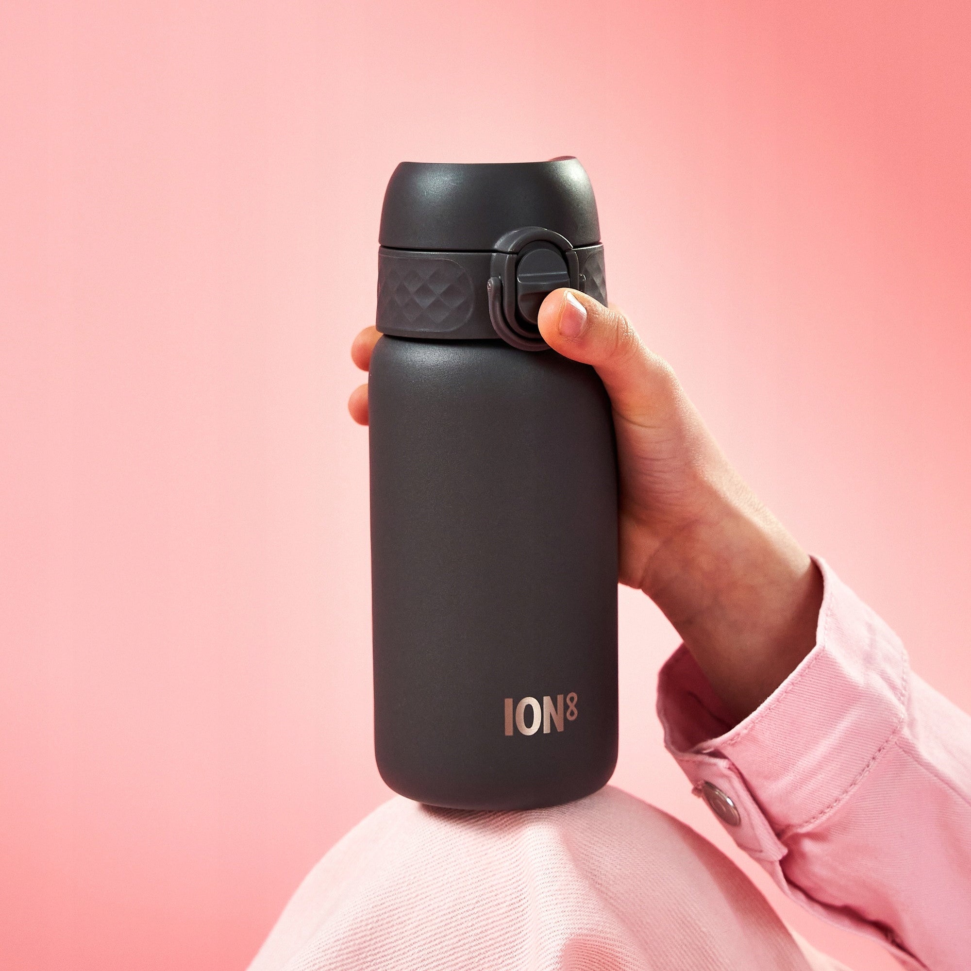STEEL LIGHTWEIGHT WATER BOTTLE FOR FITNESS GYM SPORTS HARD MOUTHPIECE ION8 0,32 L Packaging status original