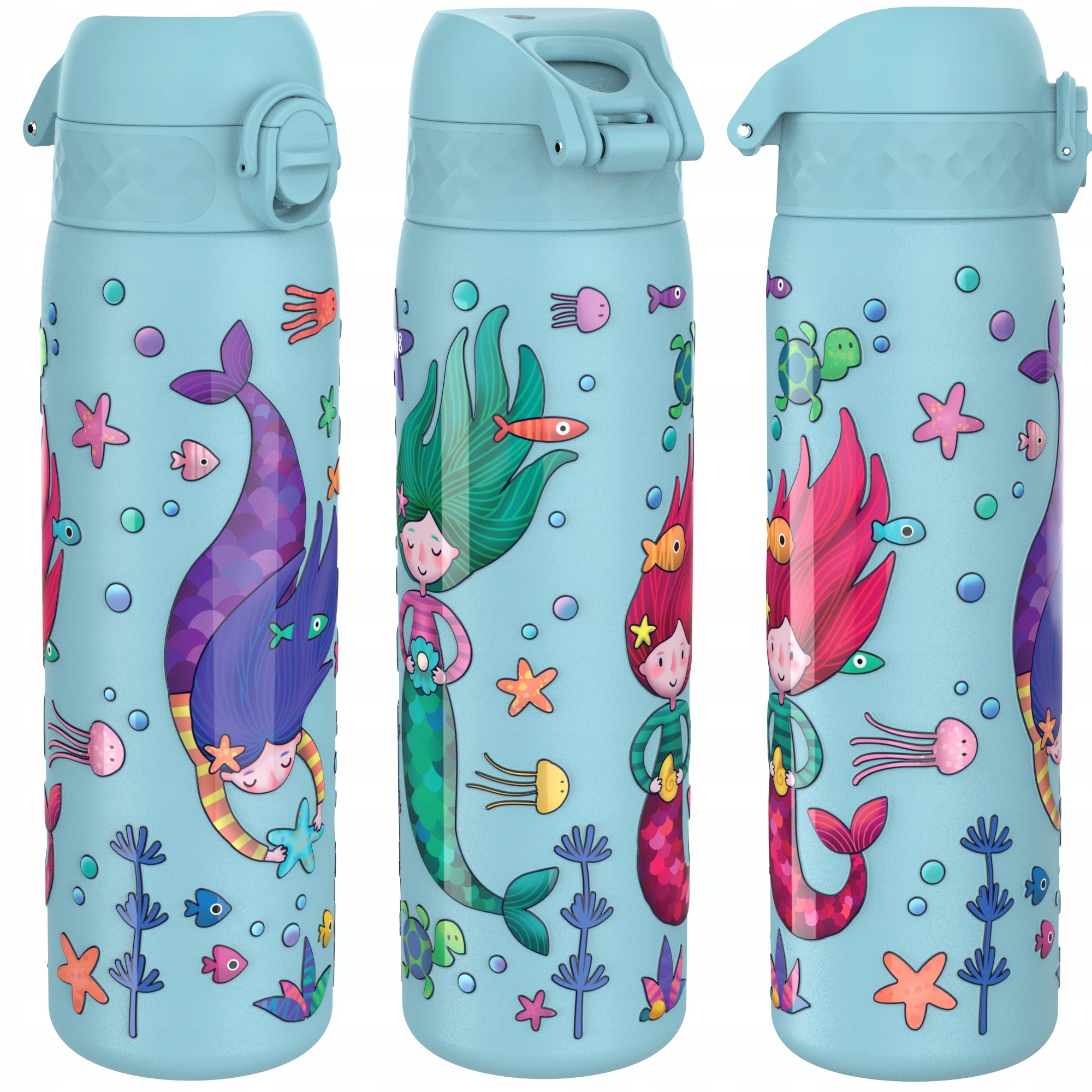 STEEL SCHOOL WATER BOTTLE PRESCHOOL CHILD MERMAID BOTTLE ION8 0,6L 600 ml
