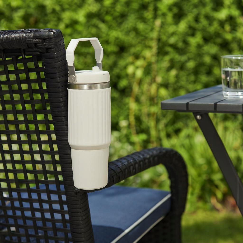 STEEL THERMOS WITH HANDLE 900 ML DOUBLE INSULATION WHITE Brand Excellent Houseware