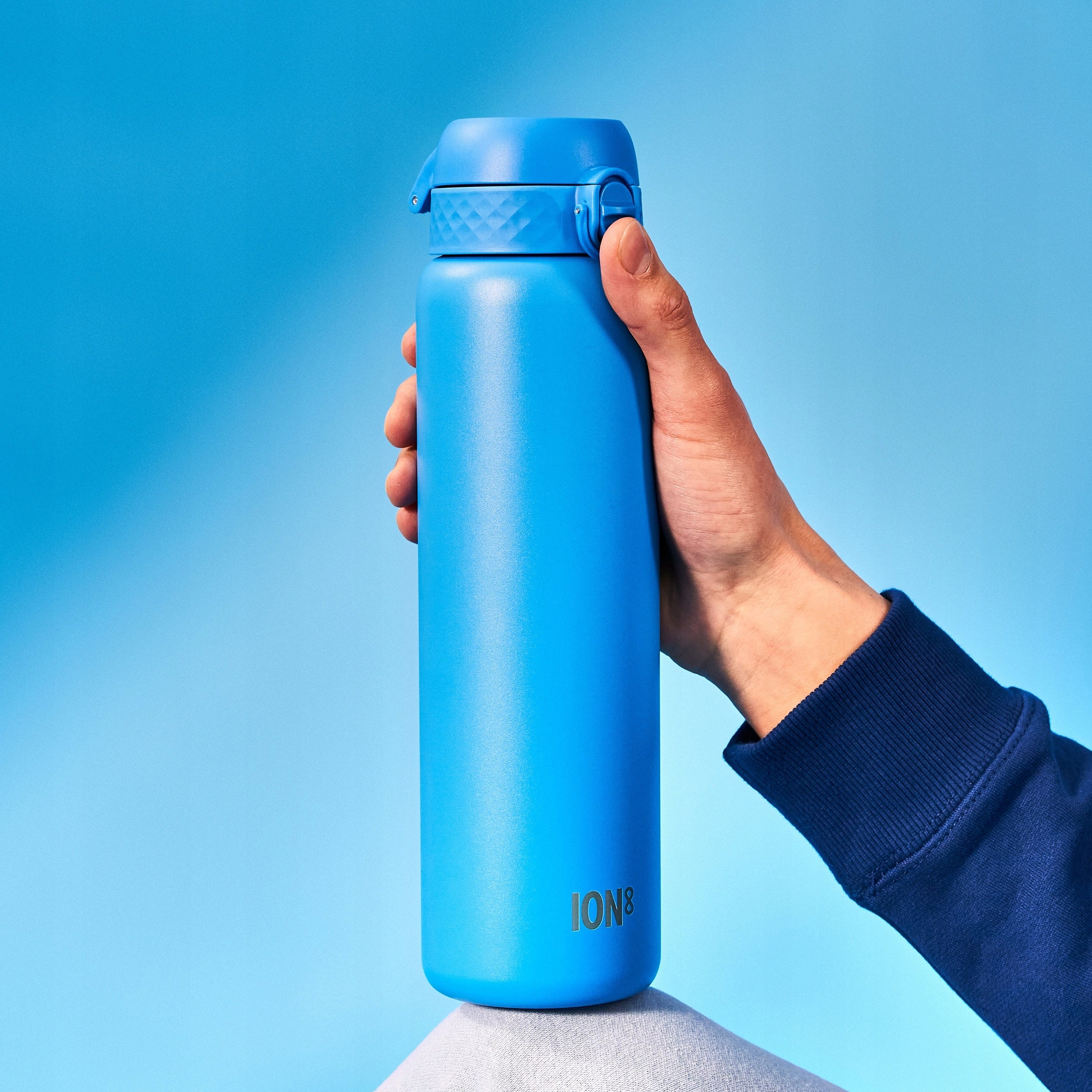 STEEL WATER BOTTLE BLUE LARGE LIGHT -PREMIUM STAINLESS STEEL ION8 1,2 LITER Packaging status original