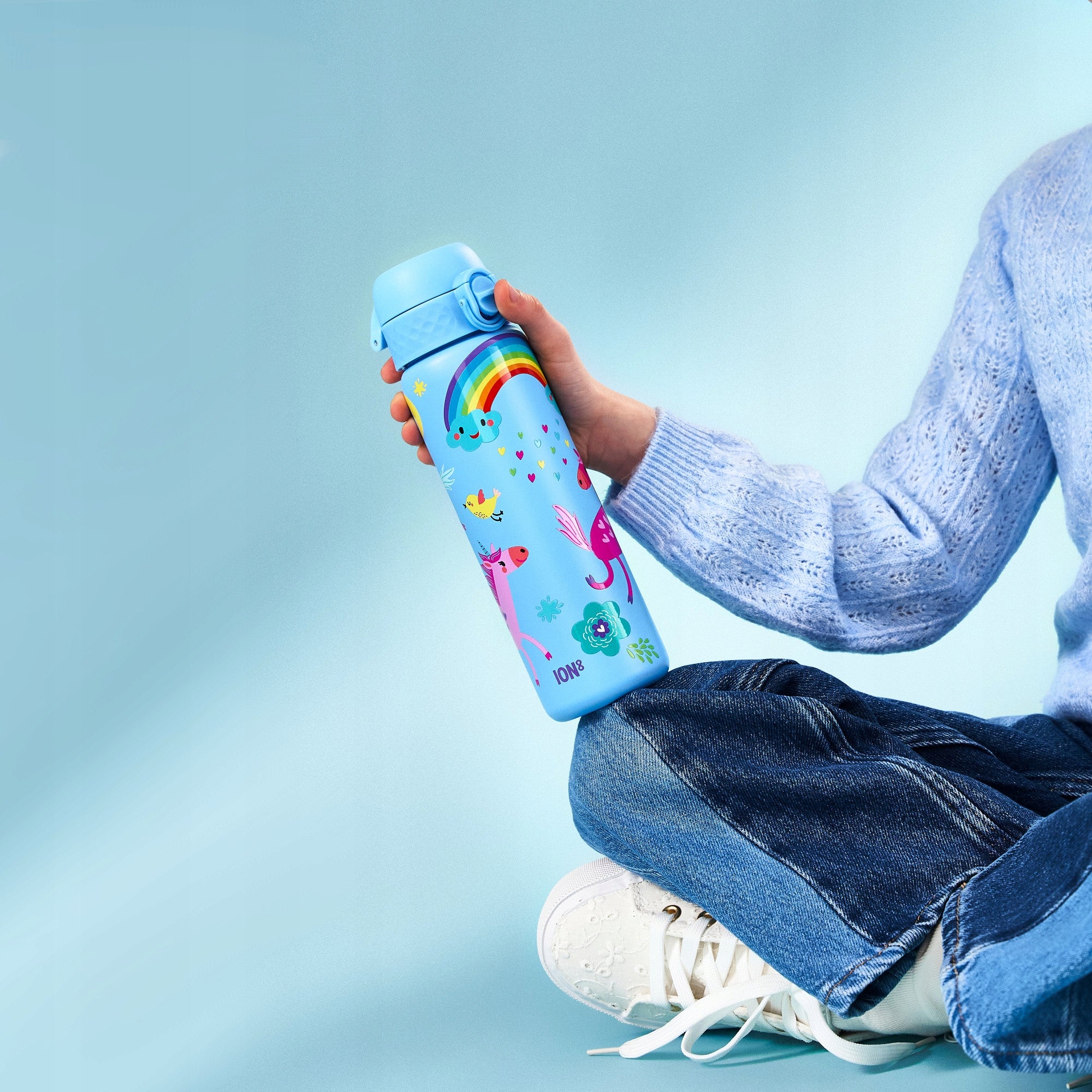 STEEL WATER BOTTLE FOR CHILDREN SEALED SCHOOL UNICORN ION8 0,6 L 600ml Volume 600 ml