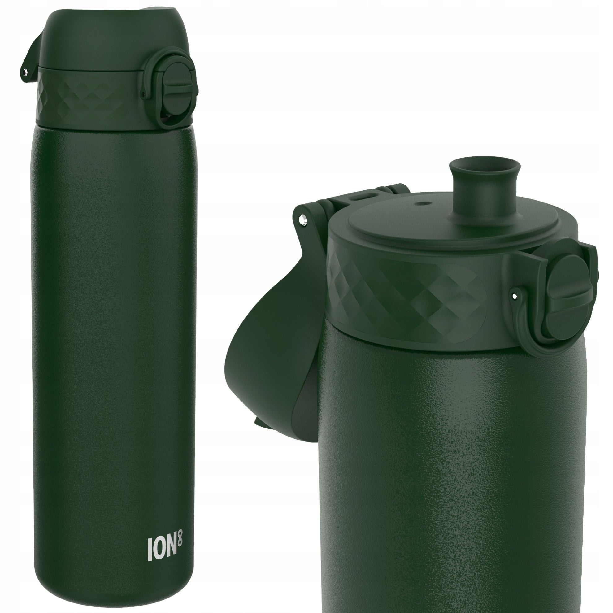 STEEL WATER BOTTLE - PZH CERTIFICATE - STAINLESS MILITARY GREEN ION8 0,6 L 600 ml