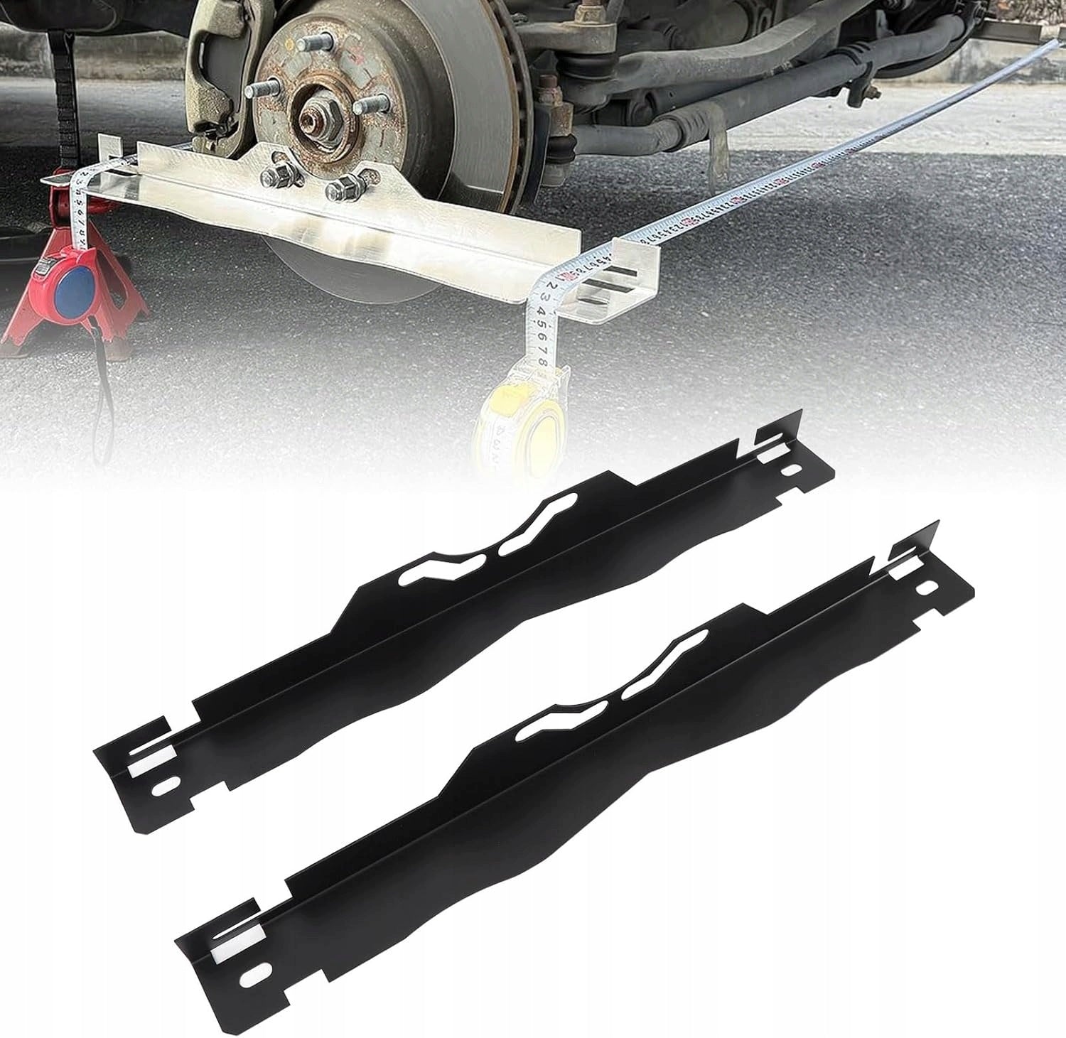 STEEL WHEEL CONVERGENCE MEASURING PLATE BLACK 2PCS ENAMELLED IRON Packaging status original