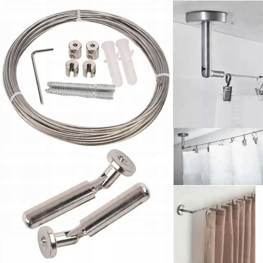 STEEL WIRE FOR CURTAINS 5M WITH MOUNTING KIT Manufacturer code Y DO ZASŁON 5M Z ZESTAWEM MO
