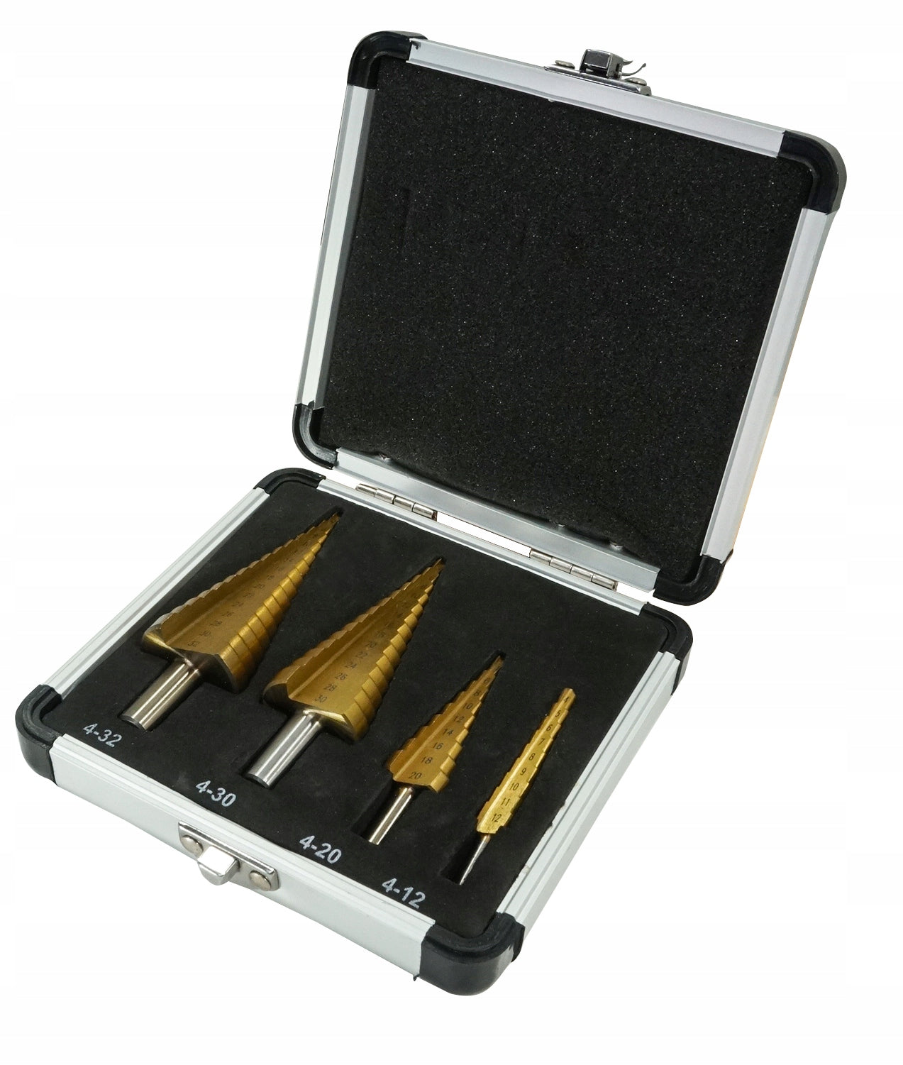 STEP DRILL BITS CONICAL SPIRAL CHRISTMAS TREE METAL DRILL BIT SET 4-32mm Brand Verke