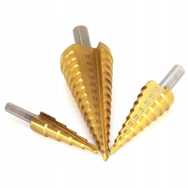 STEP DRILL BITS CONICAL SPIRAL CHRISTMAS TREE METAL DRILL BIT SET 4-32mm Manufacturer code V05049