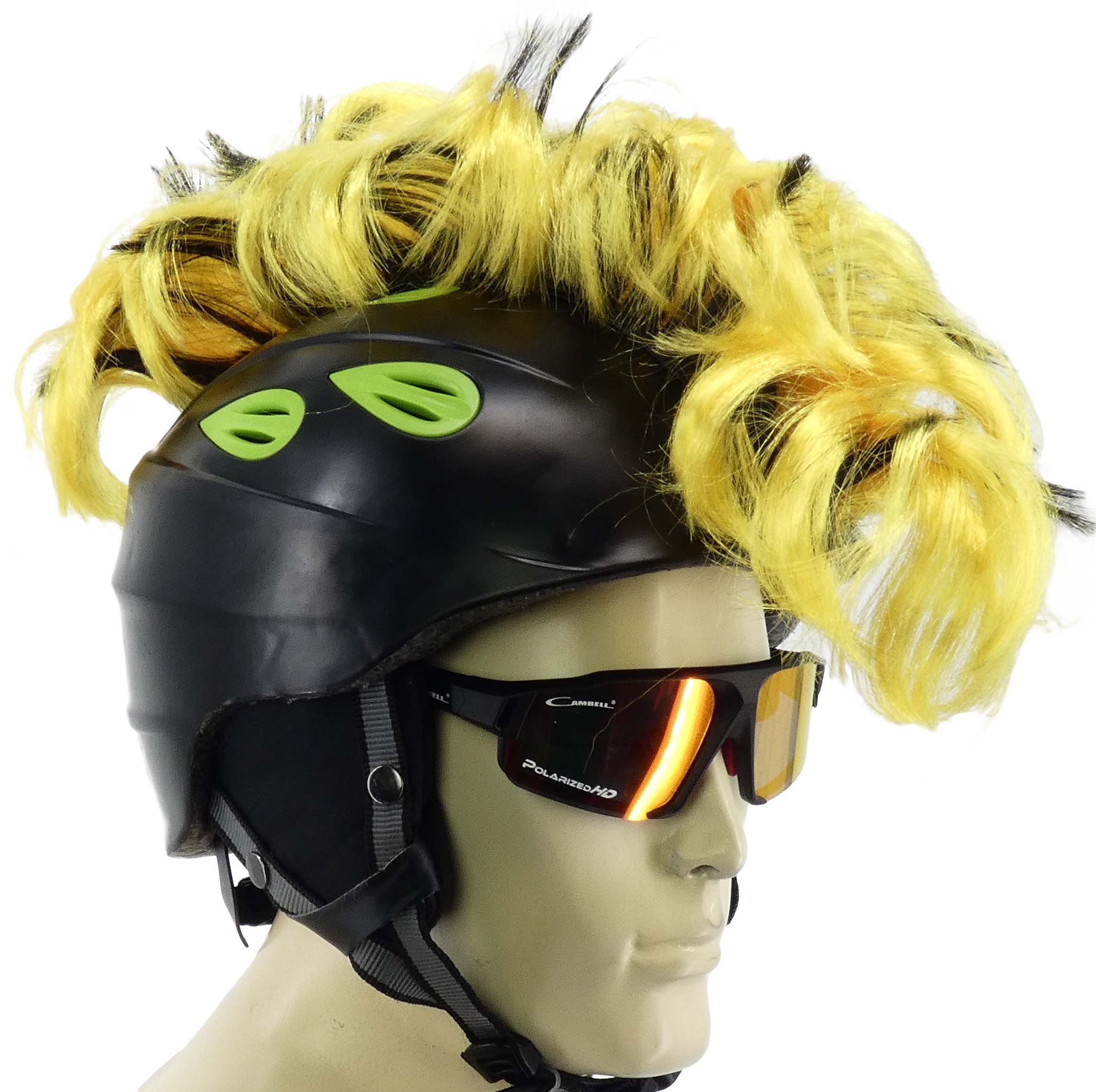 STICKER DECORATIVE MOHAWK COVER FOR MOTORCYCLE HELMET CAMBELL YELLOW FURR