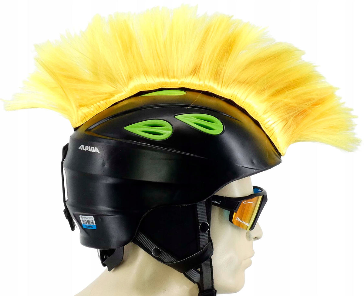 STICKER DECORATIVE MOHAWK COVER FOR MOTORCYCLE HELMET YELLOW UNISEX FURRY Manufacturer no brand