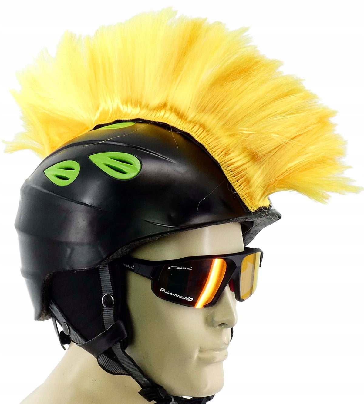 STICKER DECORATIVE MOHAWK COVER FOR MOTORCYCLE HELMET YELLOW UNISEX FURRY