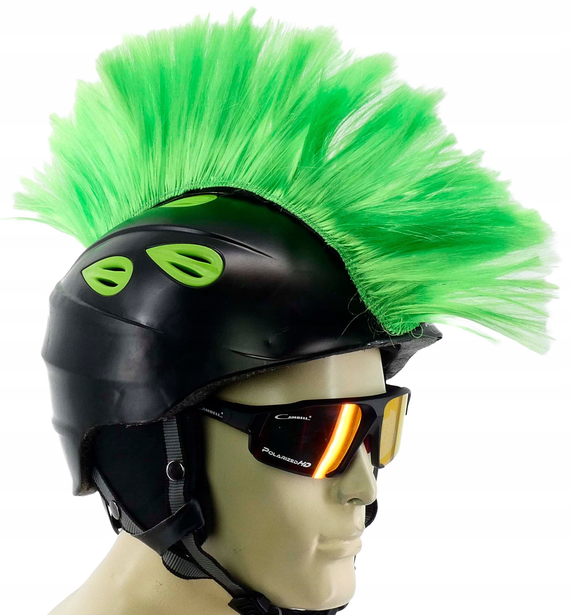 STICKER DECORATIVE OVERLAY MOHAWK GREEN FOR MOTORCYCLE HELMET 30x10 CM F