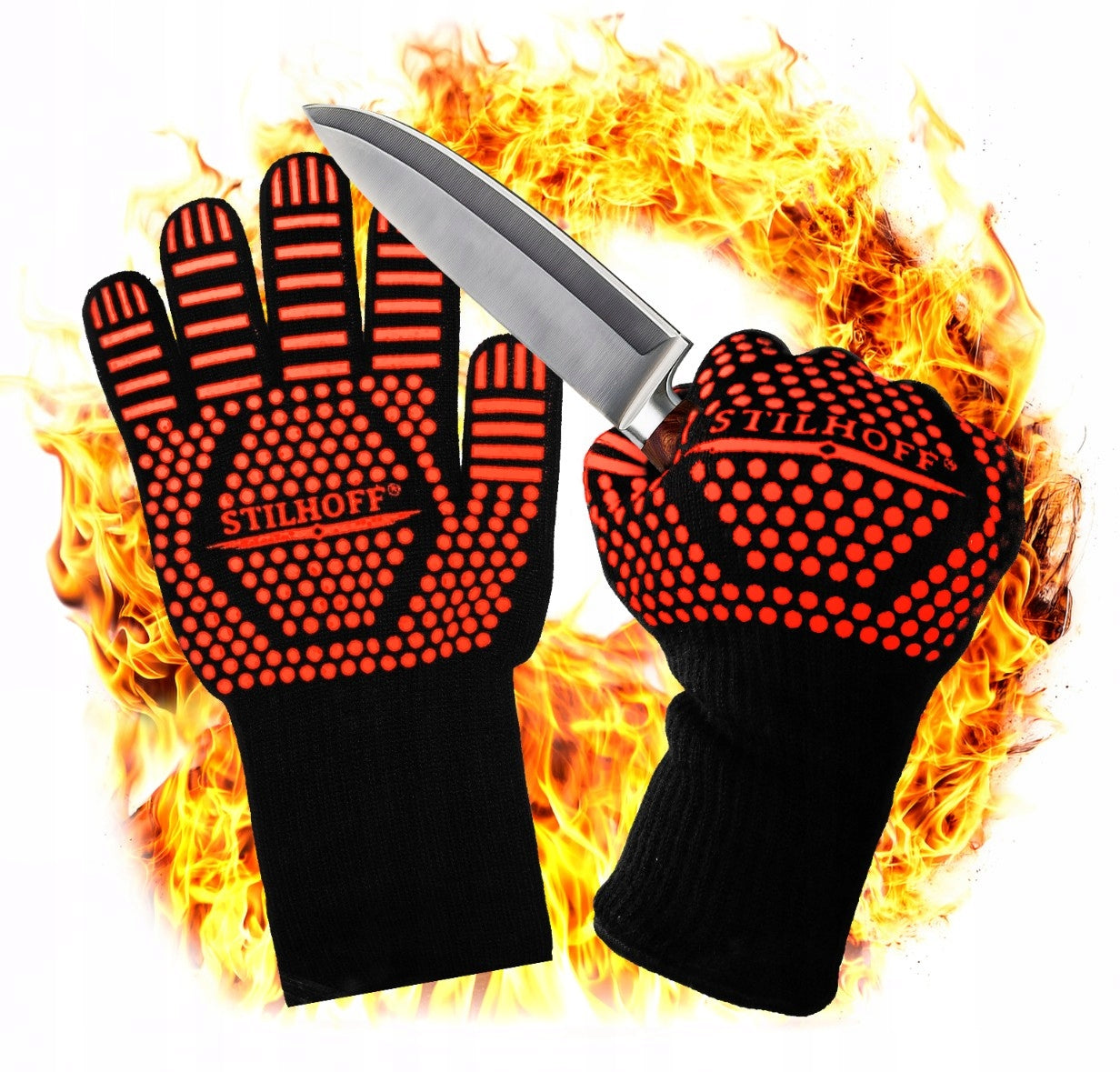 STILHOFF Kitchen Oven Grill Gloves Heat Resistant Fire Retardant