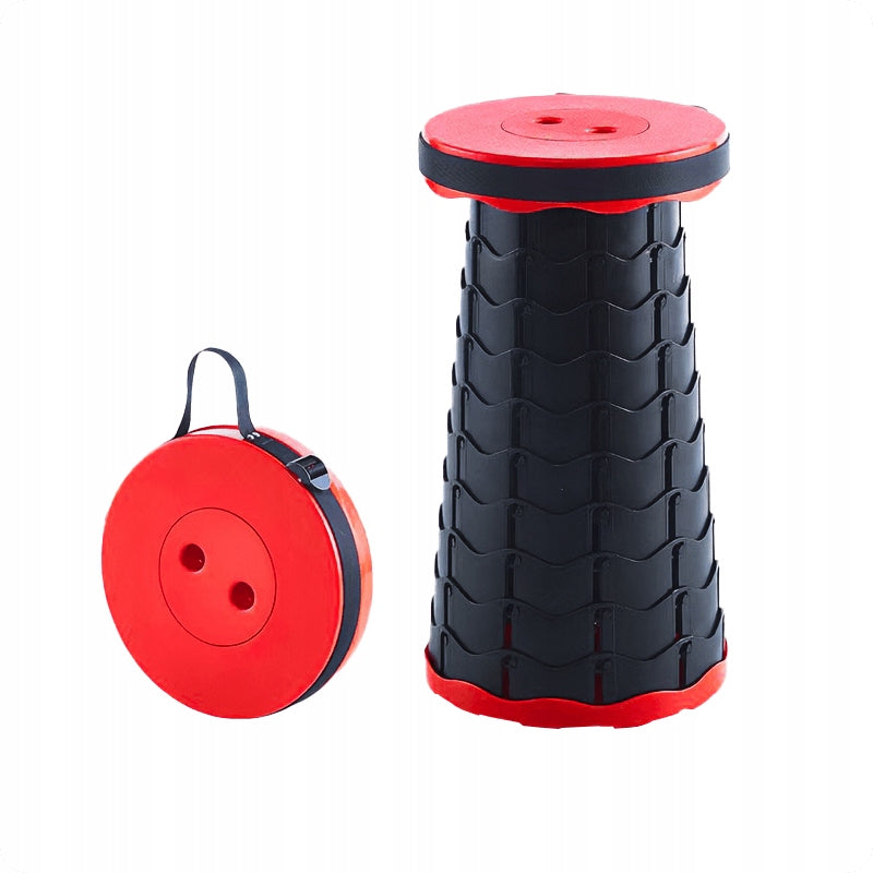 STOOL SEAT ROUND FOLD-OUT TABLE SAHIDO FOLD-UP STOOL BLACK/RED