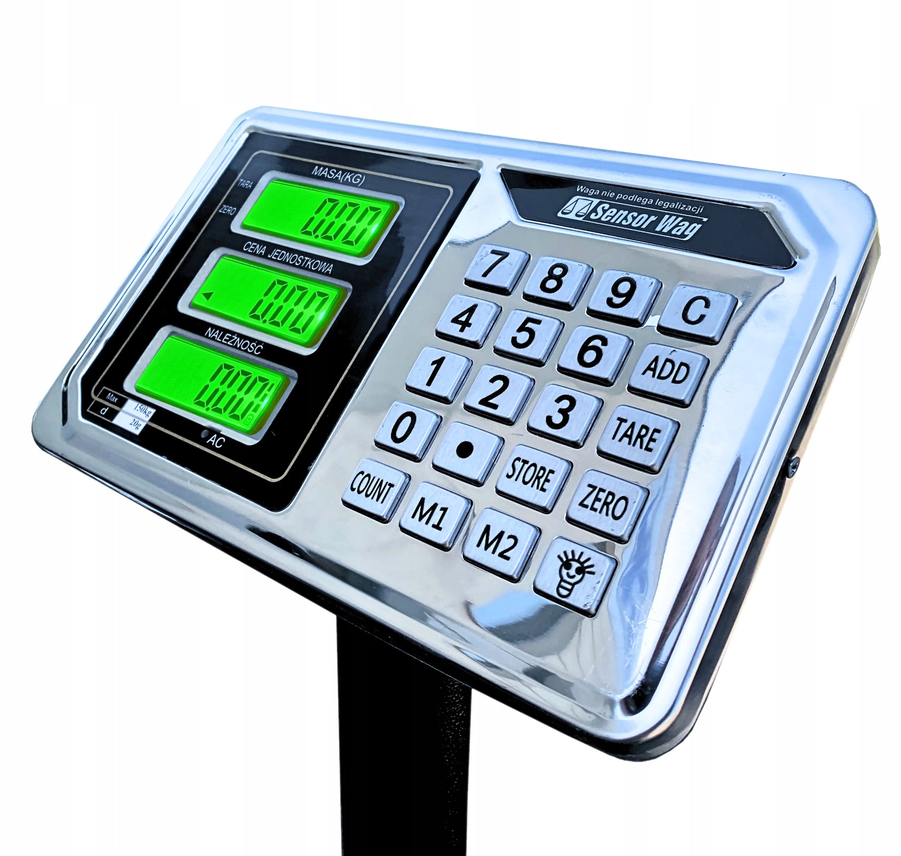 STORAGE SCALE UP TO 150kg 40X50CM WITH ELECTRONIC PLATFORM BACKREST Brand Sensorwag