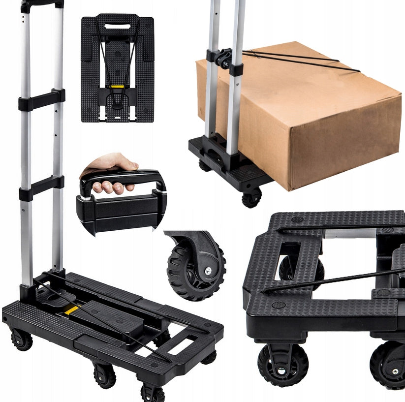 STORAGE TRANSPORT TROLLEY 6 WHEELS GARDEN FREIGHT FOLDING CABLES Packaging status original