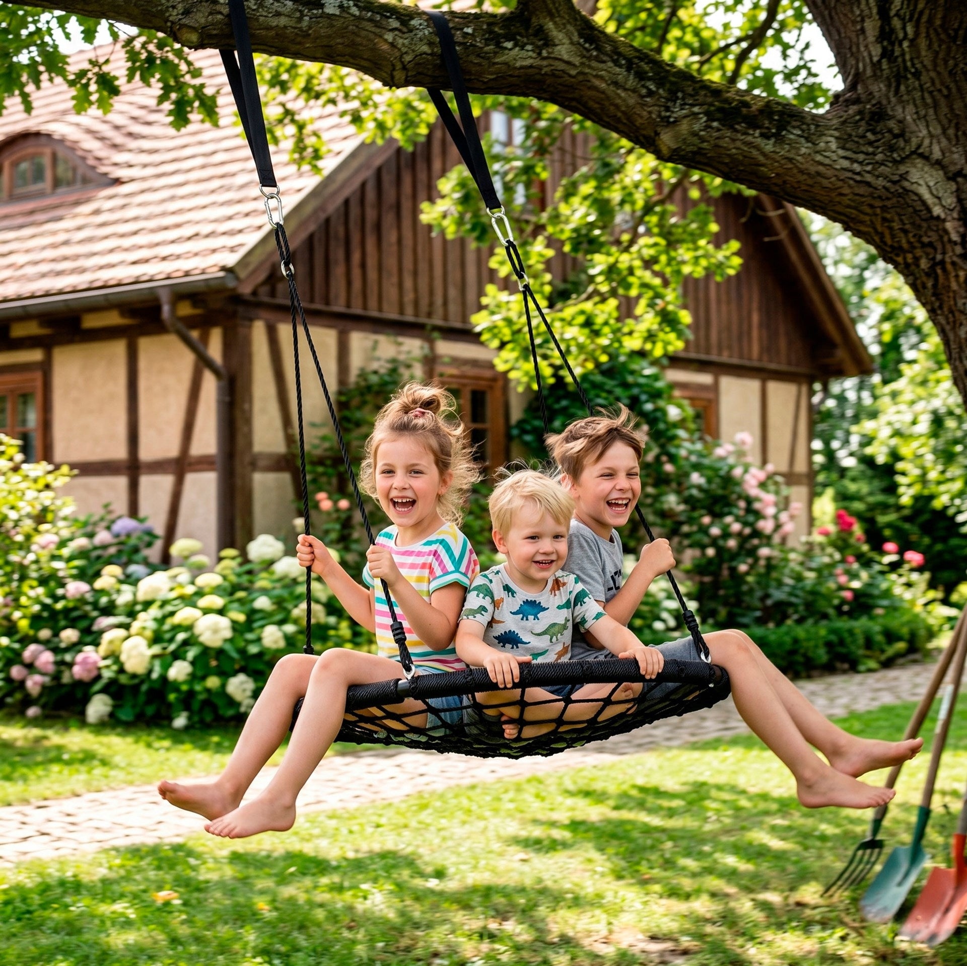 STORK NEST GARDEN SWING FOR CHILDREN 100cm LARGE STRONG 120kg XXL Material metal other