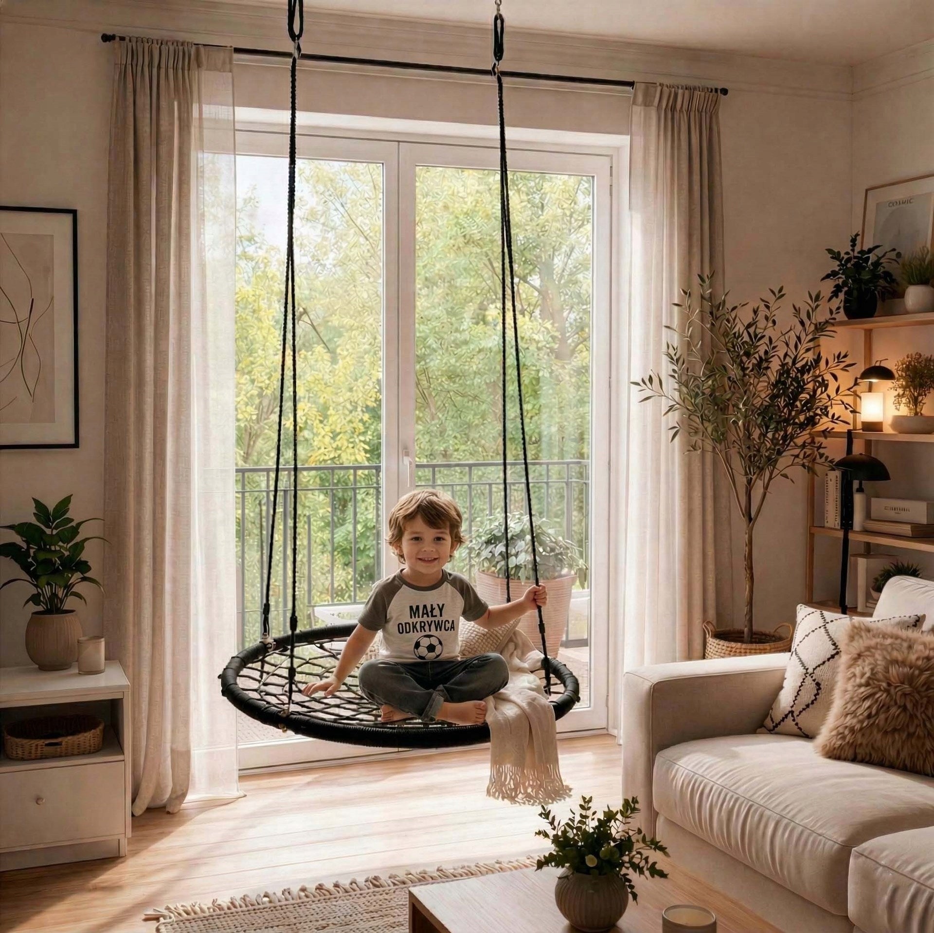 STORK NEST GARDEN SWING FOR CHILDREN 100cm LARGE STRONG 120kg XXL Product width 102 cm