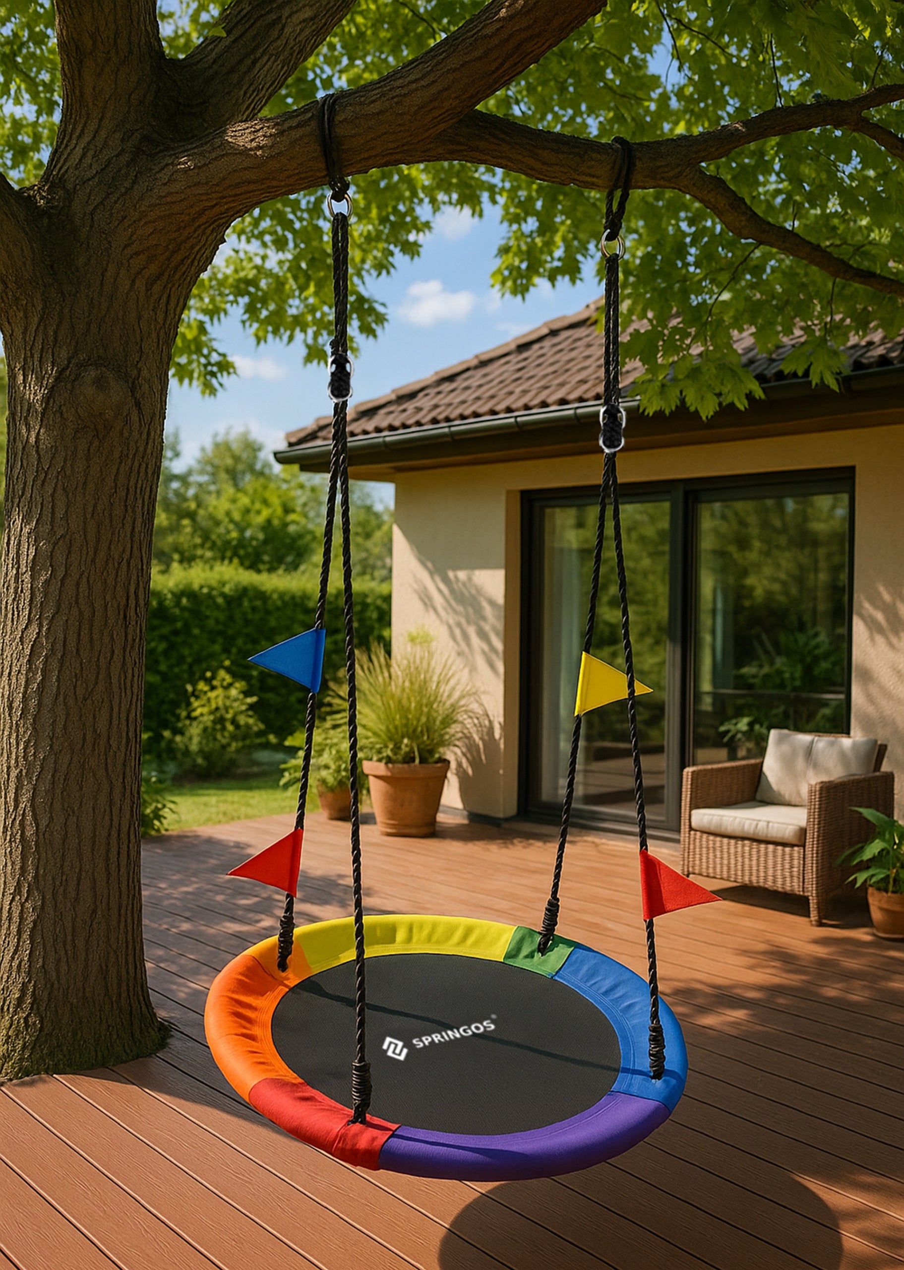 STORK NEST GARDEN SWING FOR CHILDREN 100cm LARGE STRONG 150kg XXL Packaging status original
