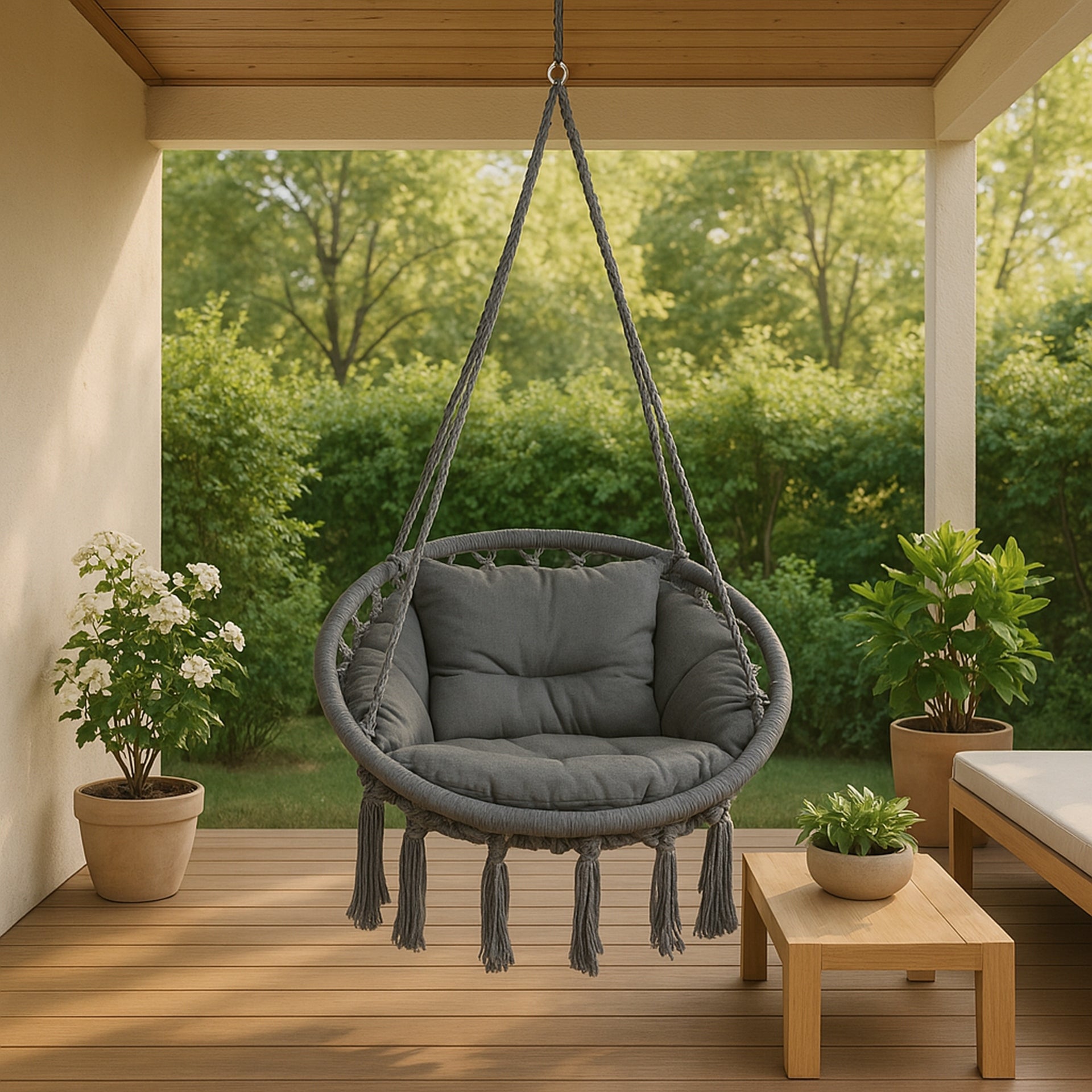 STORK NEST SWING GARDEN HANGING CHAIR WITH PILLOW BOHO CHAIR Packaging status original