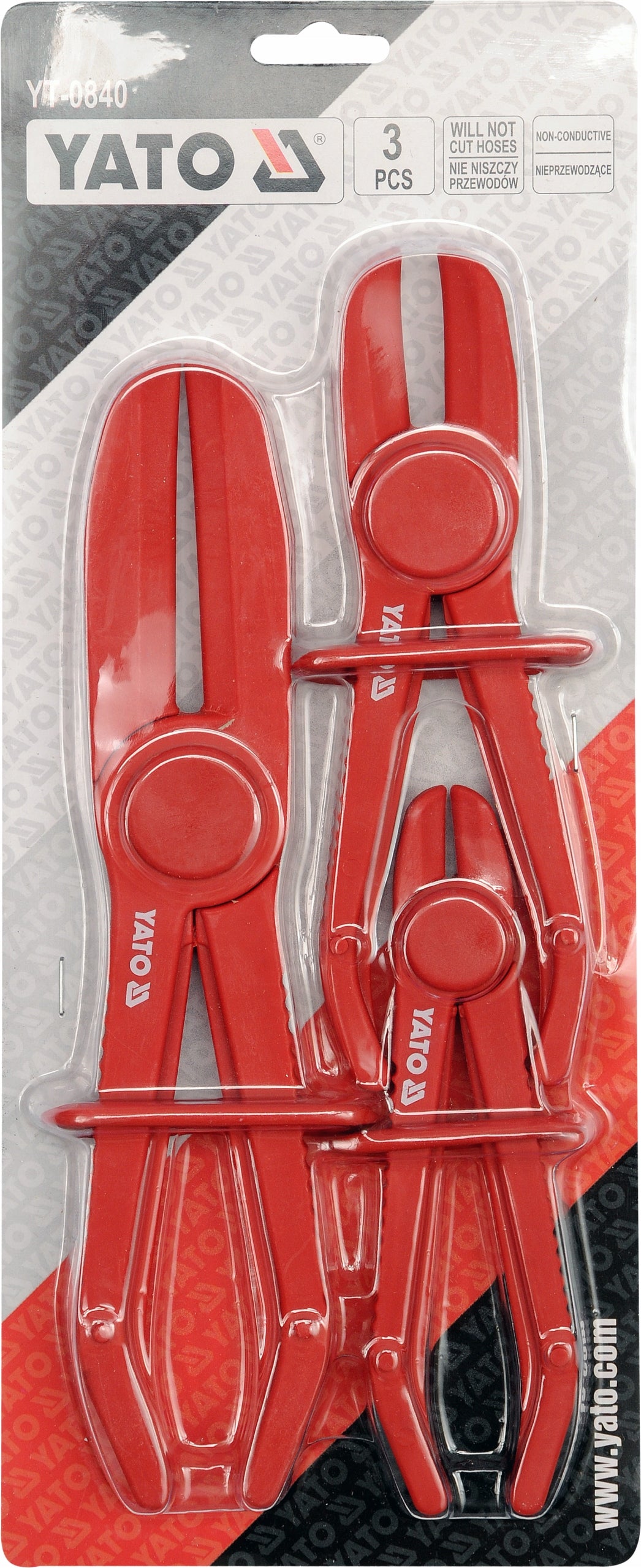 STRAIGHT CLAMPS FOR HOSE HOSES WITH LIQUID 3 PCS. Brand Yato