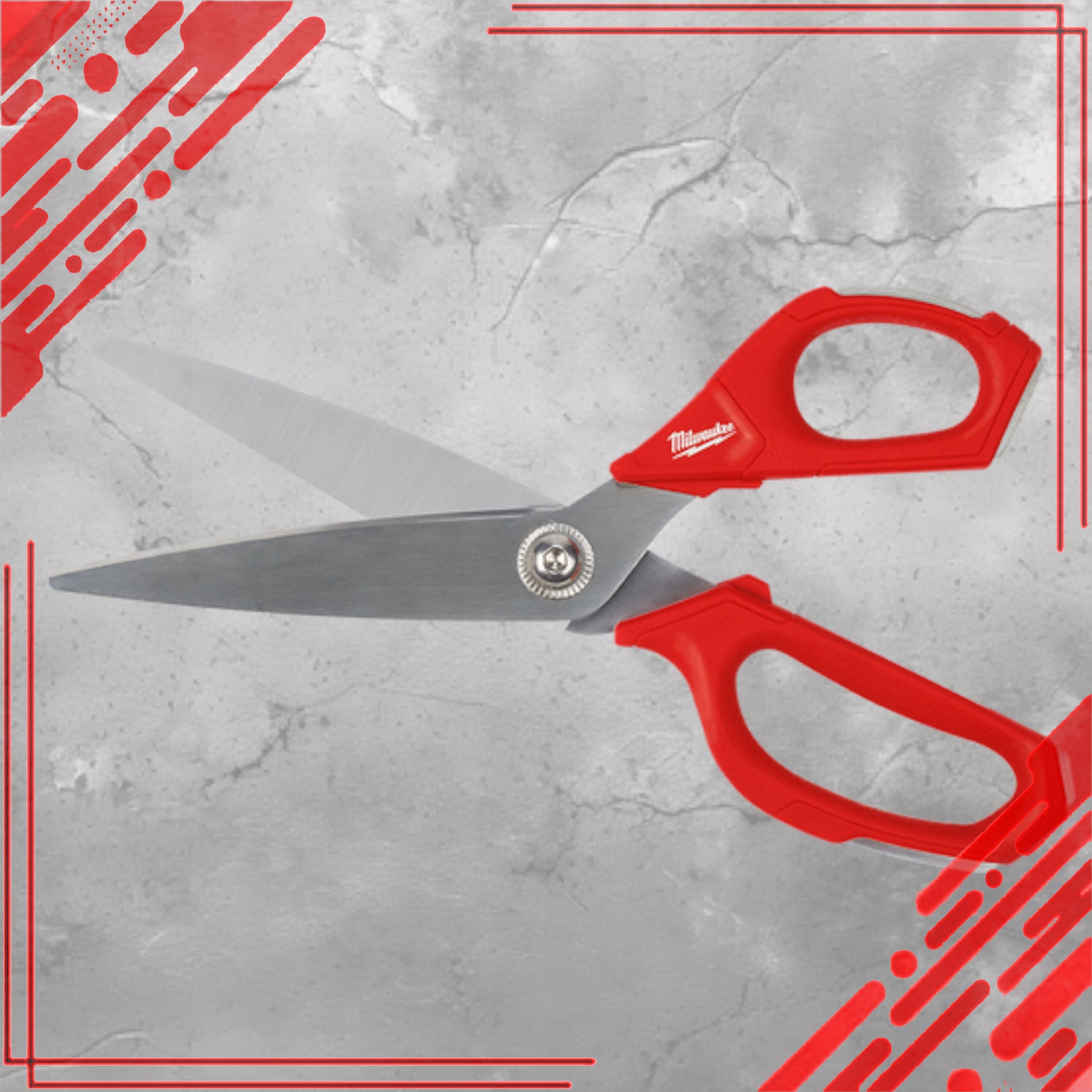 STRAIGHT SCISSORS WITH RULER IRON CARBIDE BLADE 95MM CONSTRUCTION MILWAUKEE Brand Milwaukee