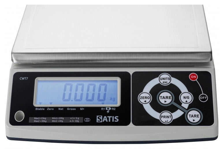 STRAIGHT WEIGHT WITH LEGALIZATION 22x31cm RS232 6/15kg 2/5g SATIS CWT7615RSDD Manufacturer code CWT7615RSDD