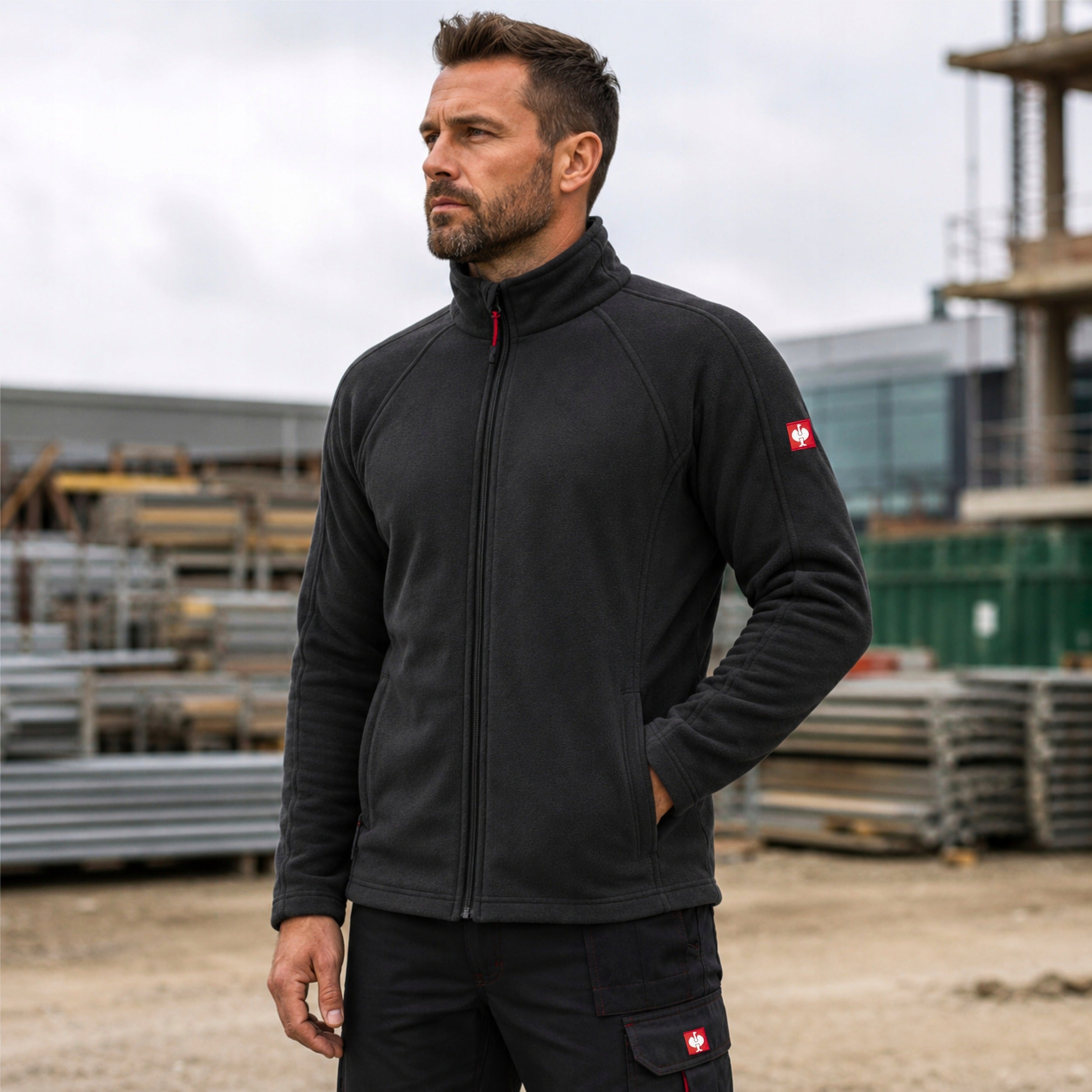 STRAUSS Men's Work Fleece SWEATSHIRT Men's Black Premium Packaging status original
