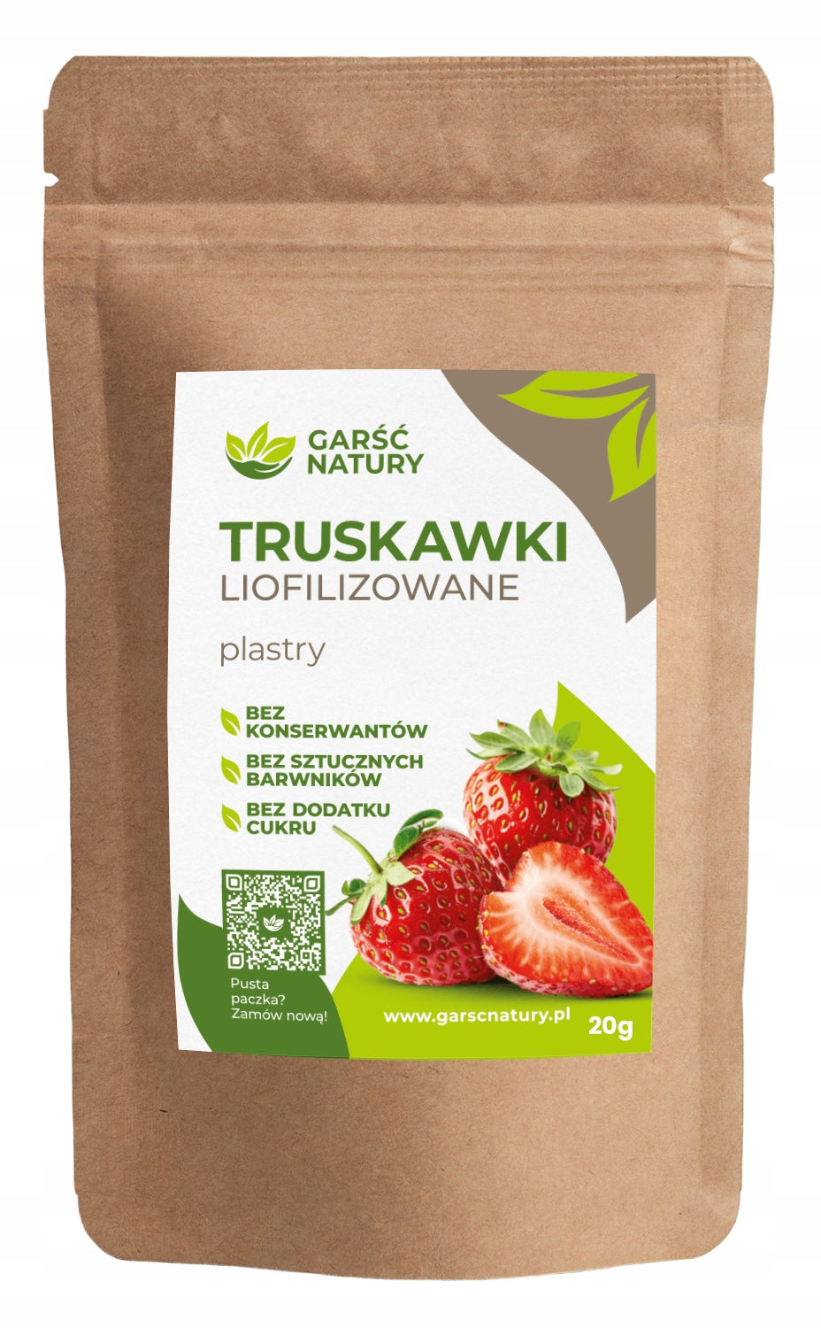 STRAWBERRIES FREEZE-DRIED SLICES 20 g Strawberry Dried WITHOUT ADDED SUGAR Packaging status original