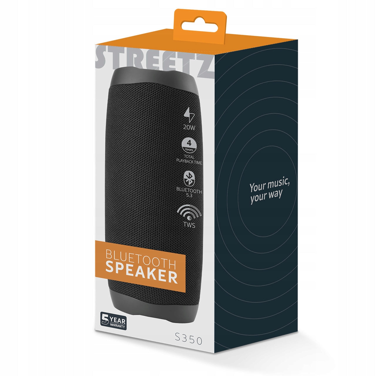STREETZ S350 2x10W Bluetooth Speaker, AUX, Micro SD, Black Brand no brand